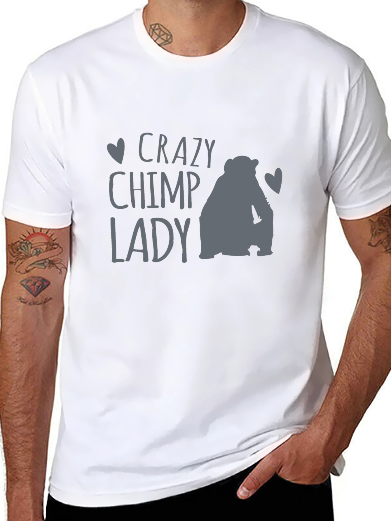 Crazy Chimp Lady T-Shirt - Fun Animal Lover Tee