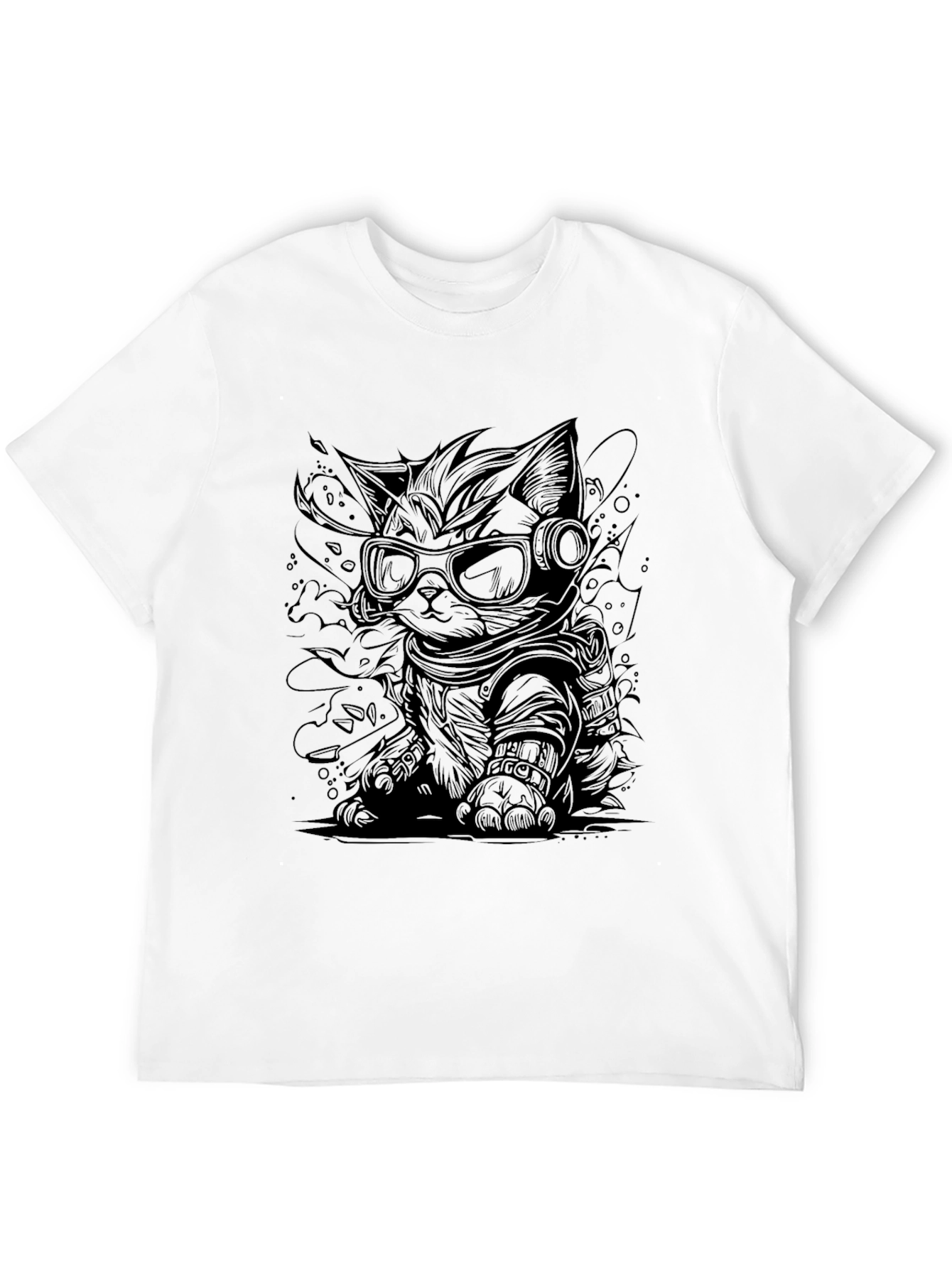Cool Cat Graphic T-Shirt - Black