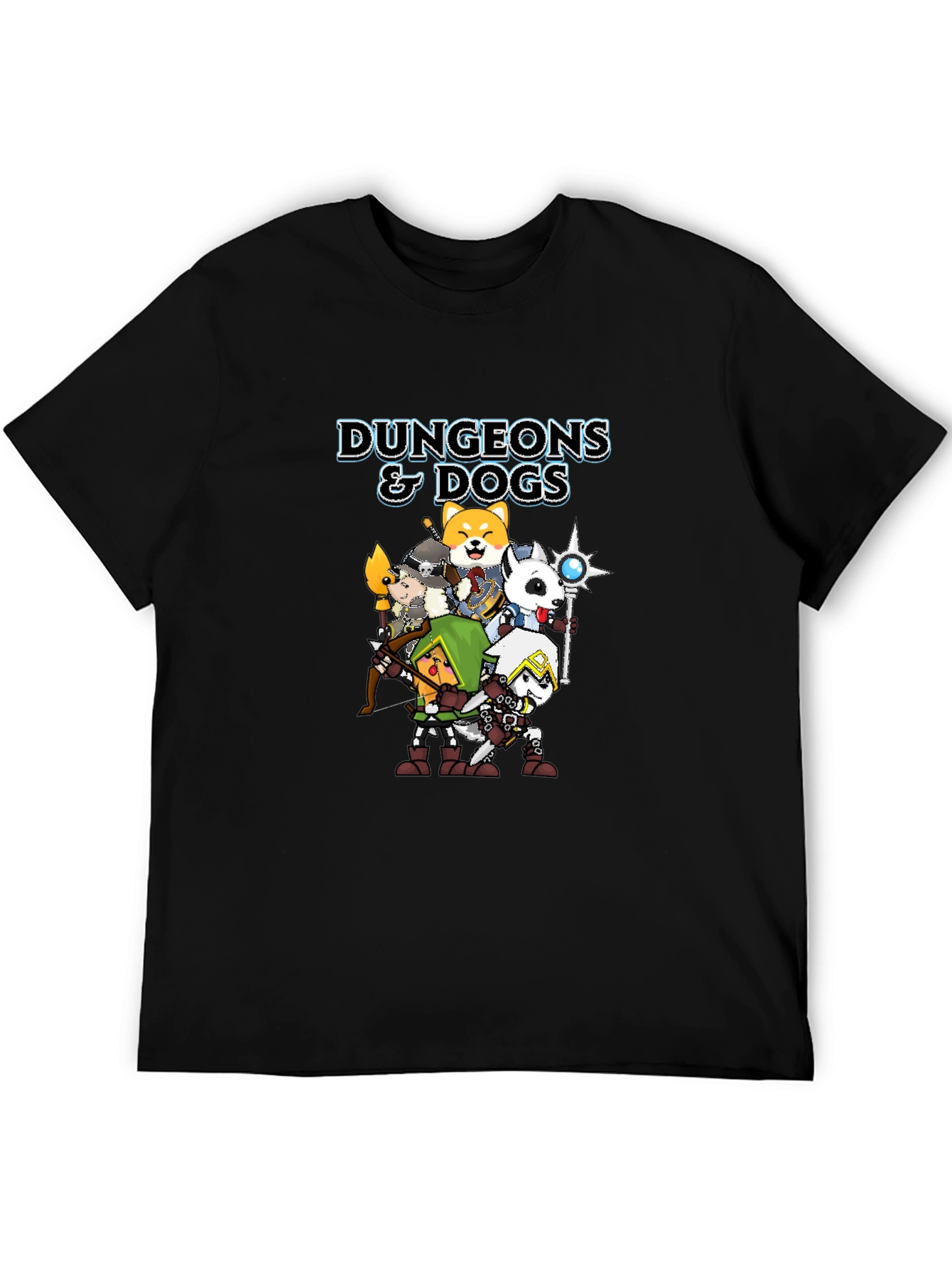 Dungeons & Dogs Graphic Tee - Black Cotton T-Shirt