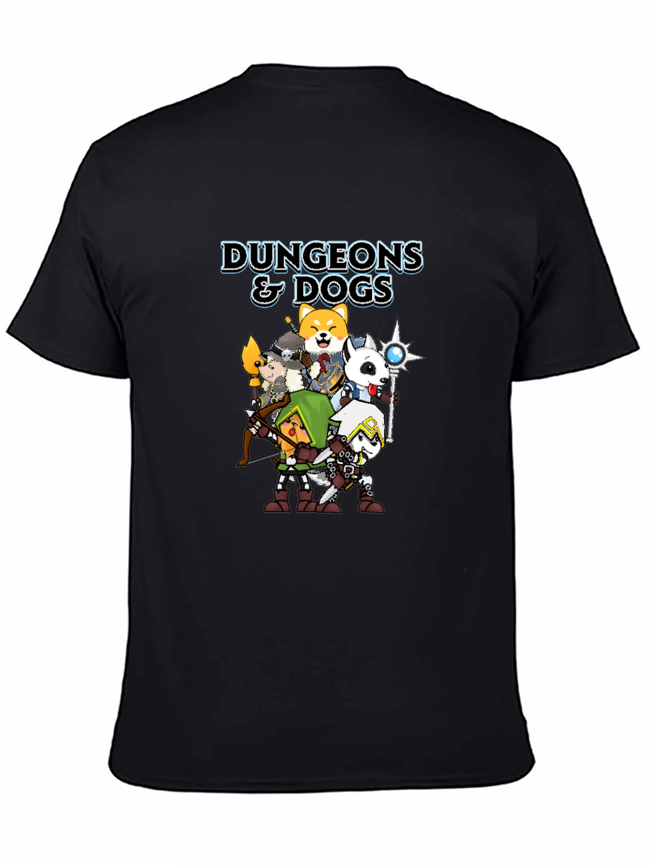 Dungeons & Dogs Graphic Tee - Black Cotton T-Shirt