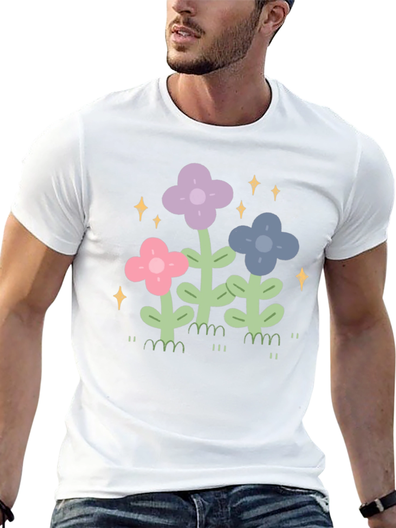 Floral Sparkle T-Shirt - Whimsical Garden Tee