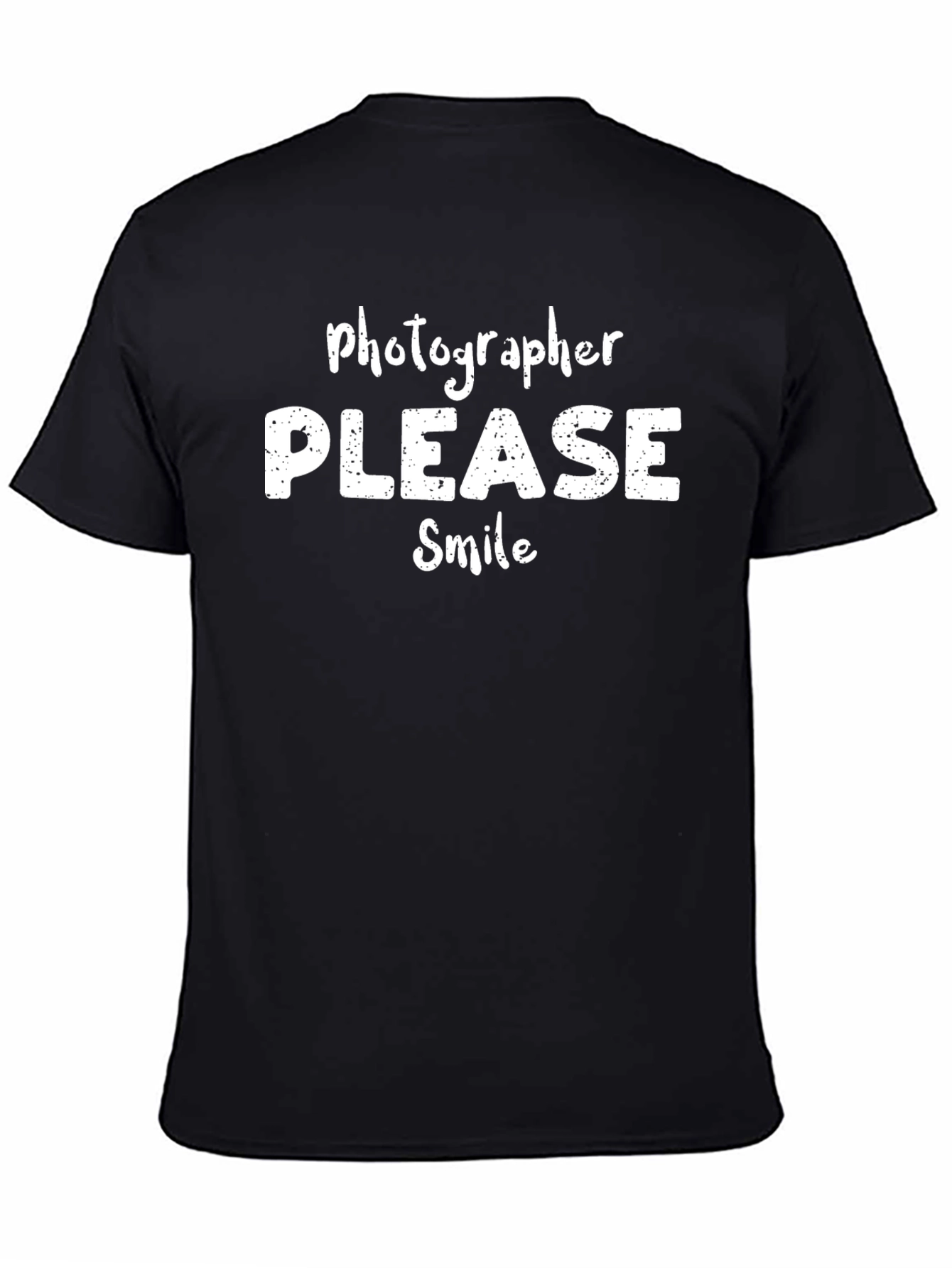 Photographer Please Smile Black Cotton Tee
