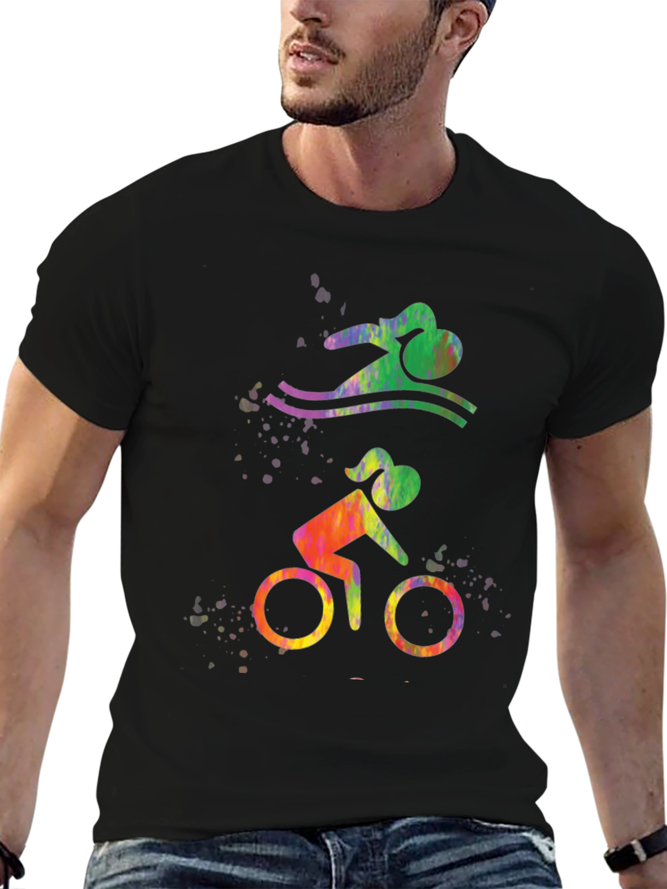 Triathlon Graphic Tee - Swim Bike Run Design