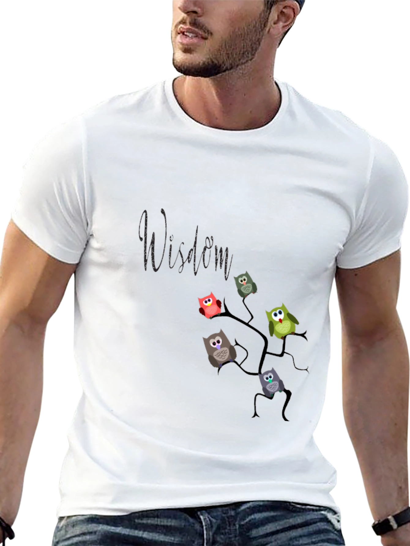 Owl Wisdom Tee - Unique Graphic Print Shirt