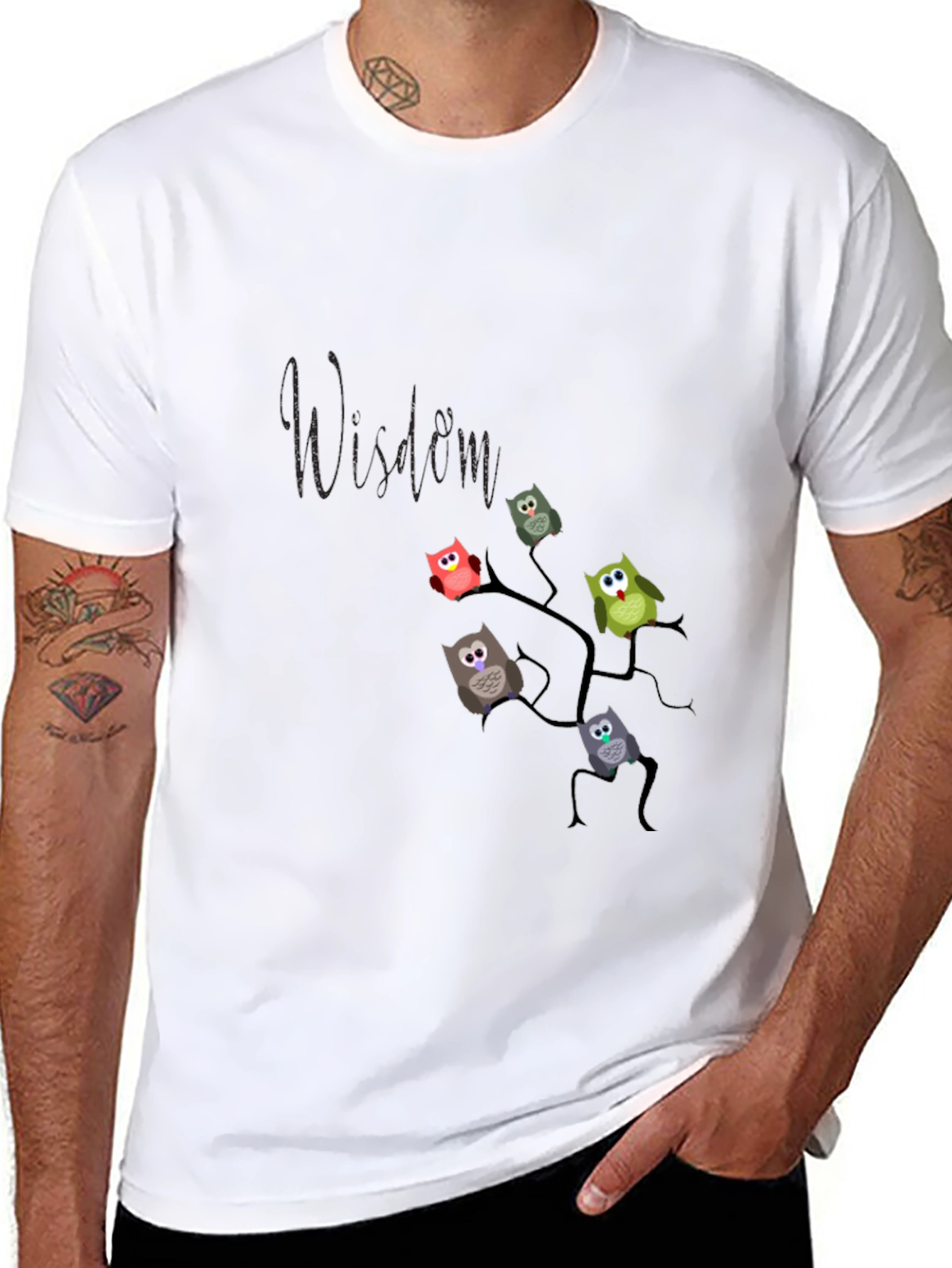 Owl Wisdom Tee - Unique Graphic Print Shirt