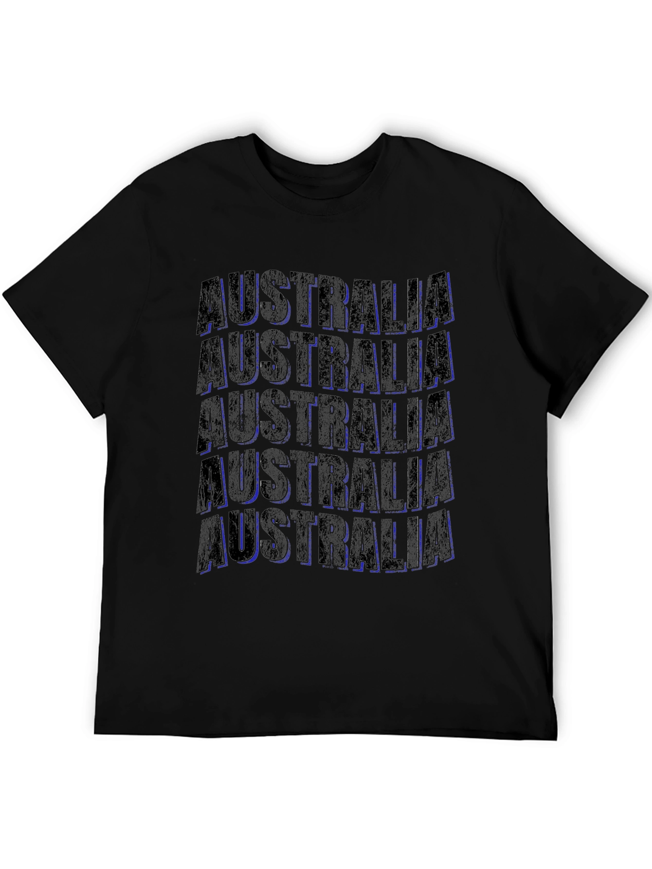 Australia Text Graphic Black T-Shirt