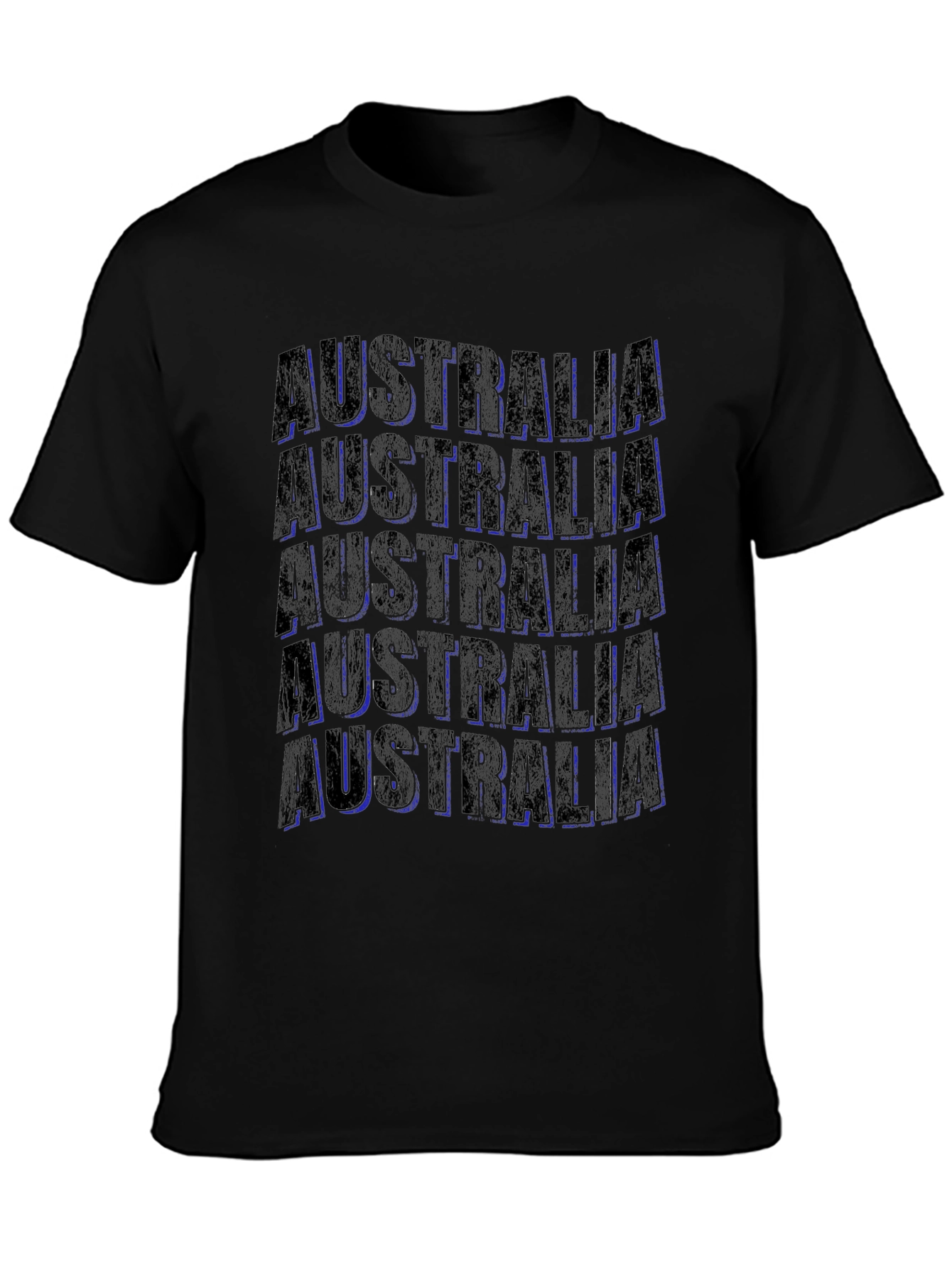Australia Text Graphic Black T-Shirt