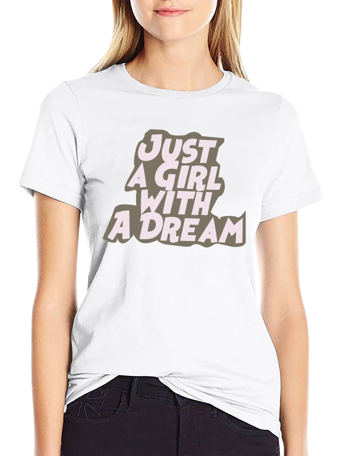 Just A Girl With A Dream Black Graphic Tee