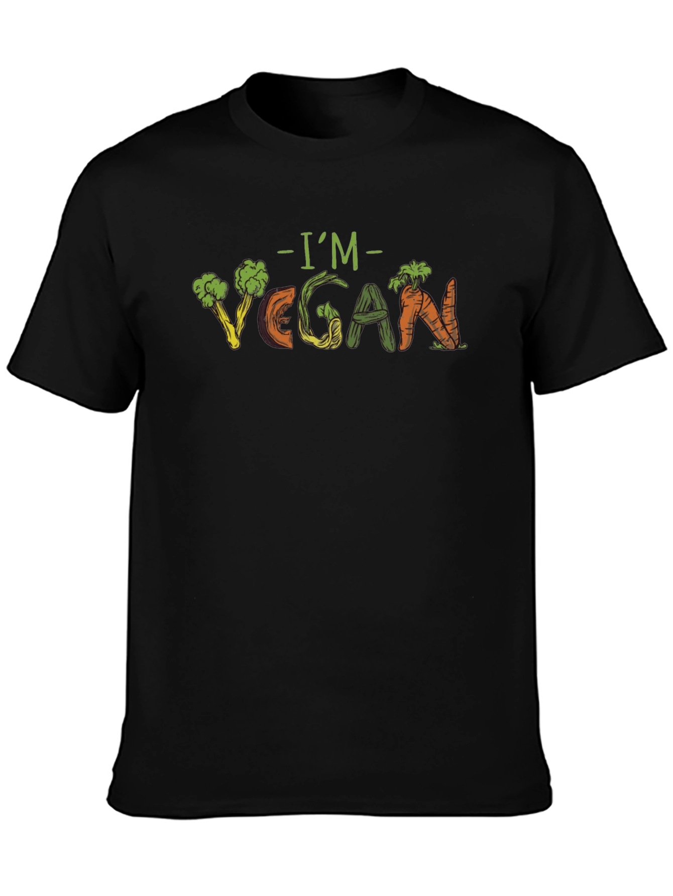 Im Vegan T-Shirt - Unique Vegetable Letter Design