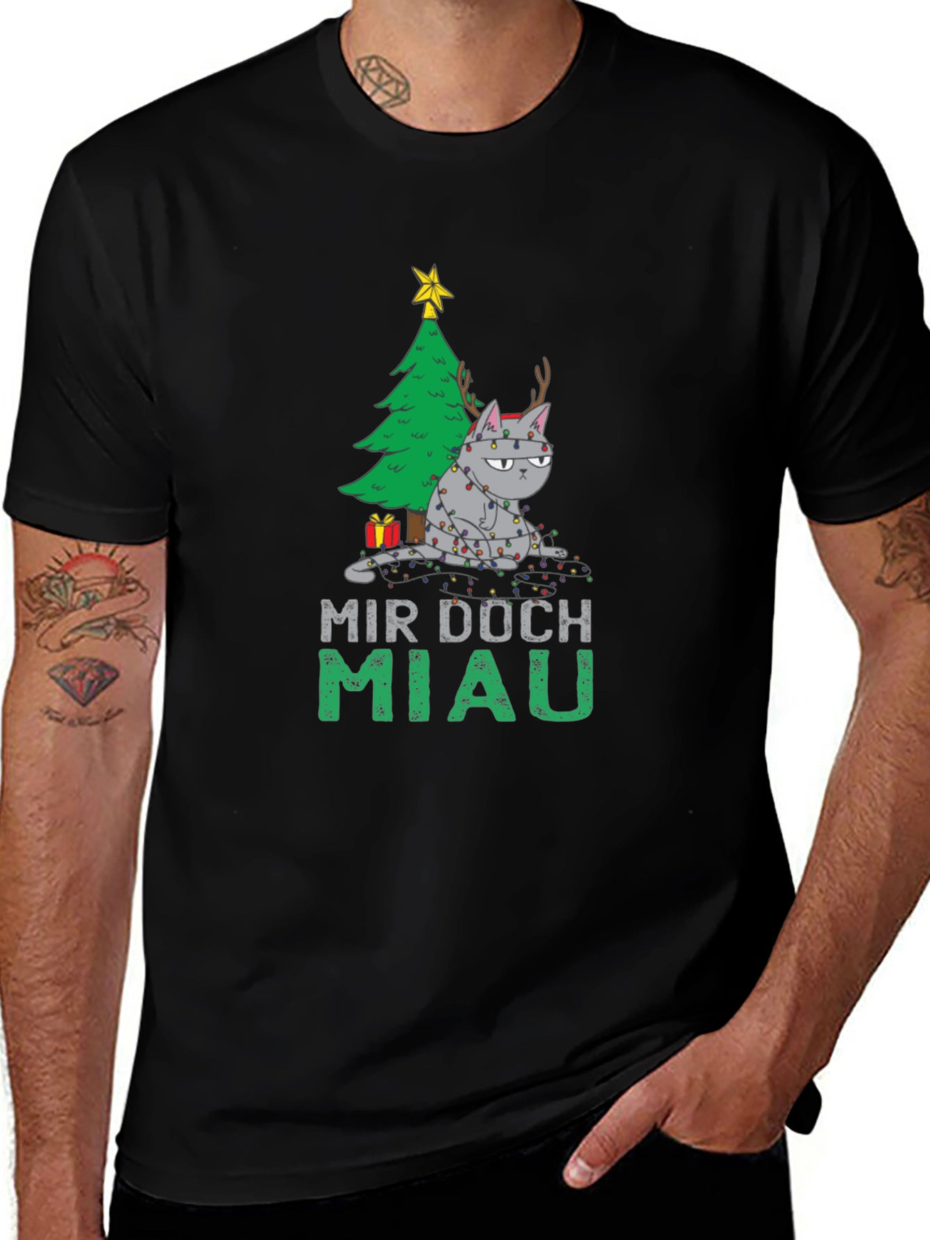 Grumpy Cat Christmas T-Shirt - Mir Doch Miau
