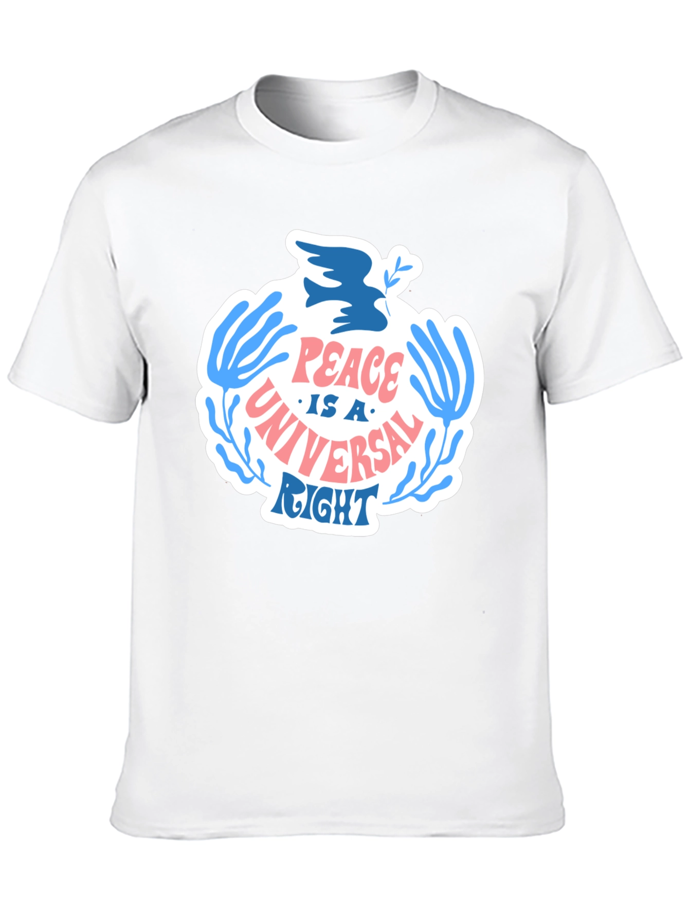 Peace Is A Universal Right Black Graphic T-Shirt