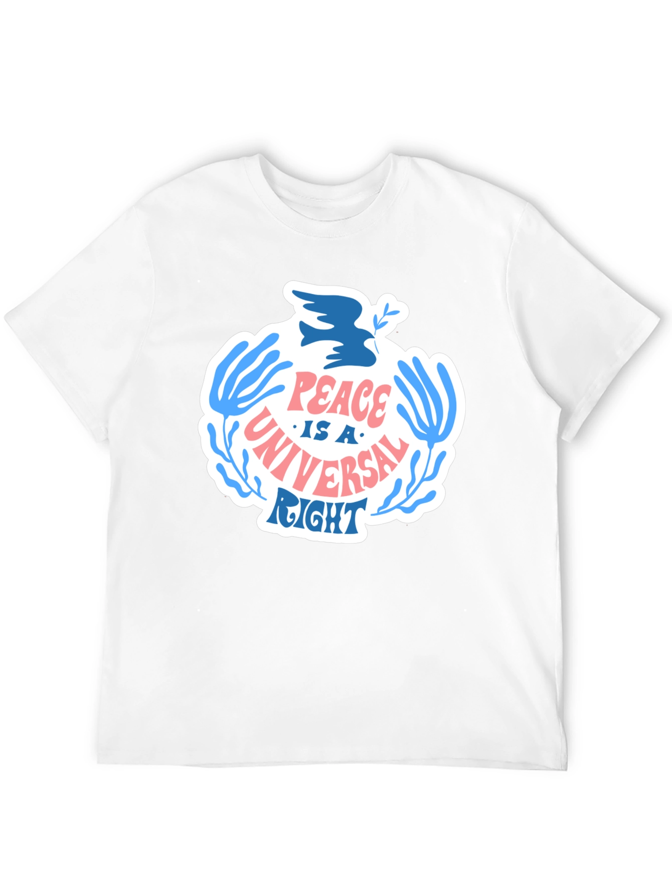 Peace Is A Universal Right Black Graphic T-Shirt