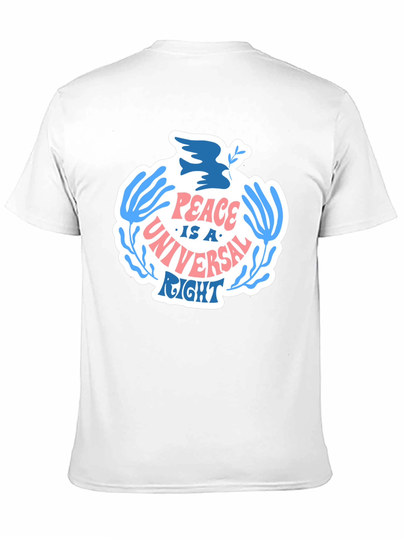 Peace Is A Universal Right Black Graphic T-Shirt