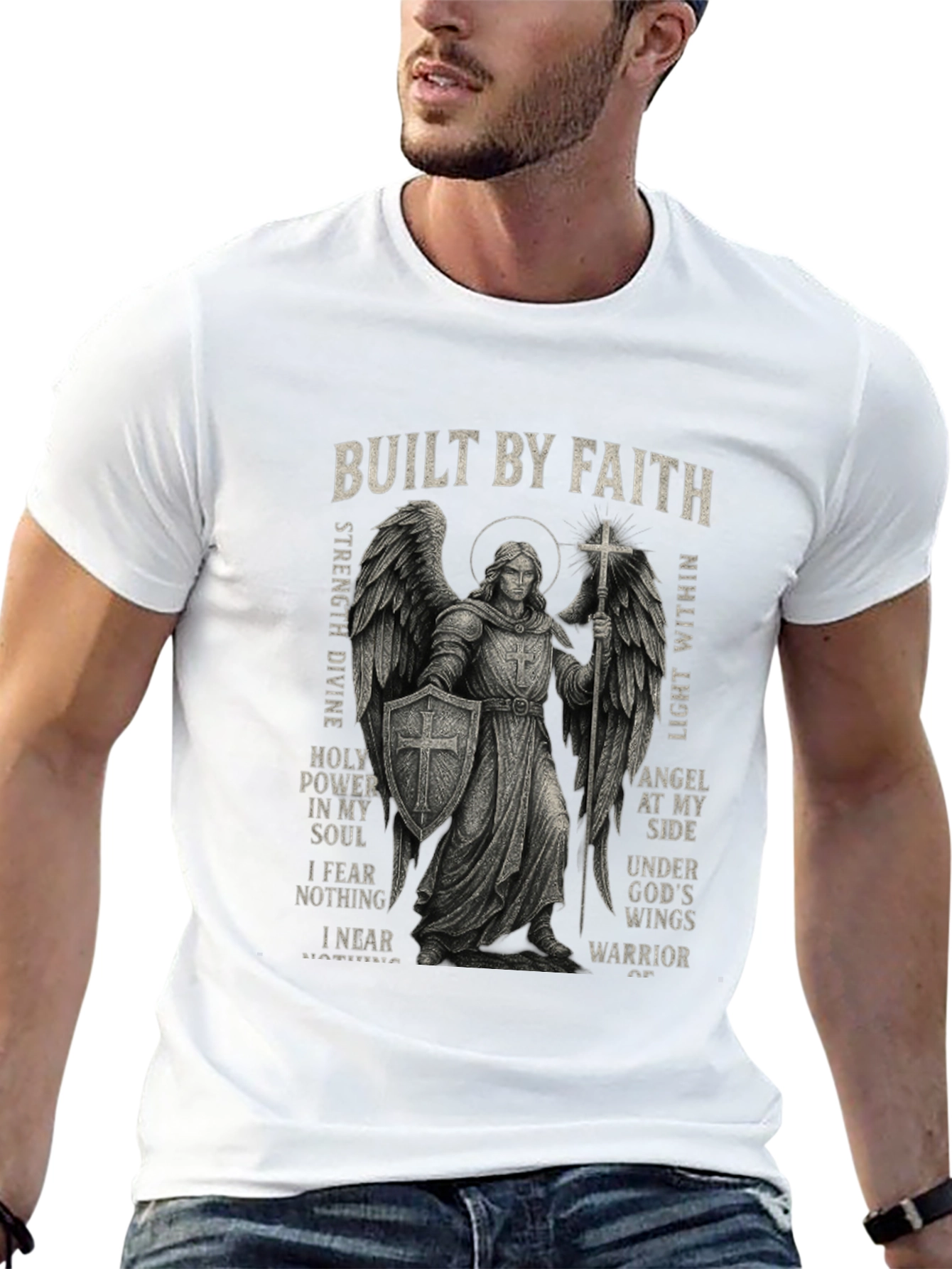 Built By Faith Angel Warrior Graphic T-Shirt