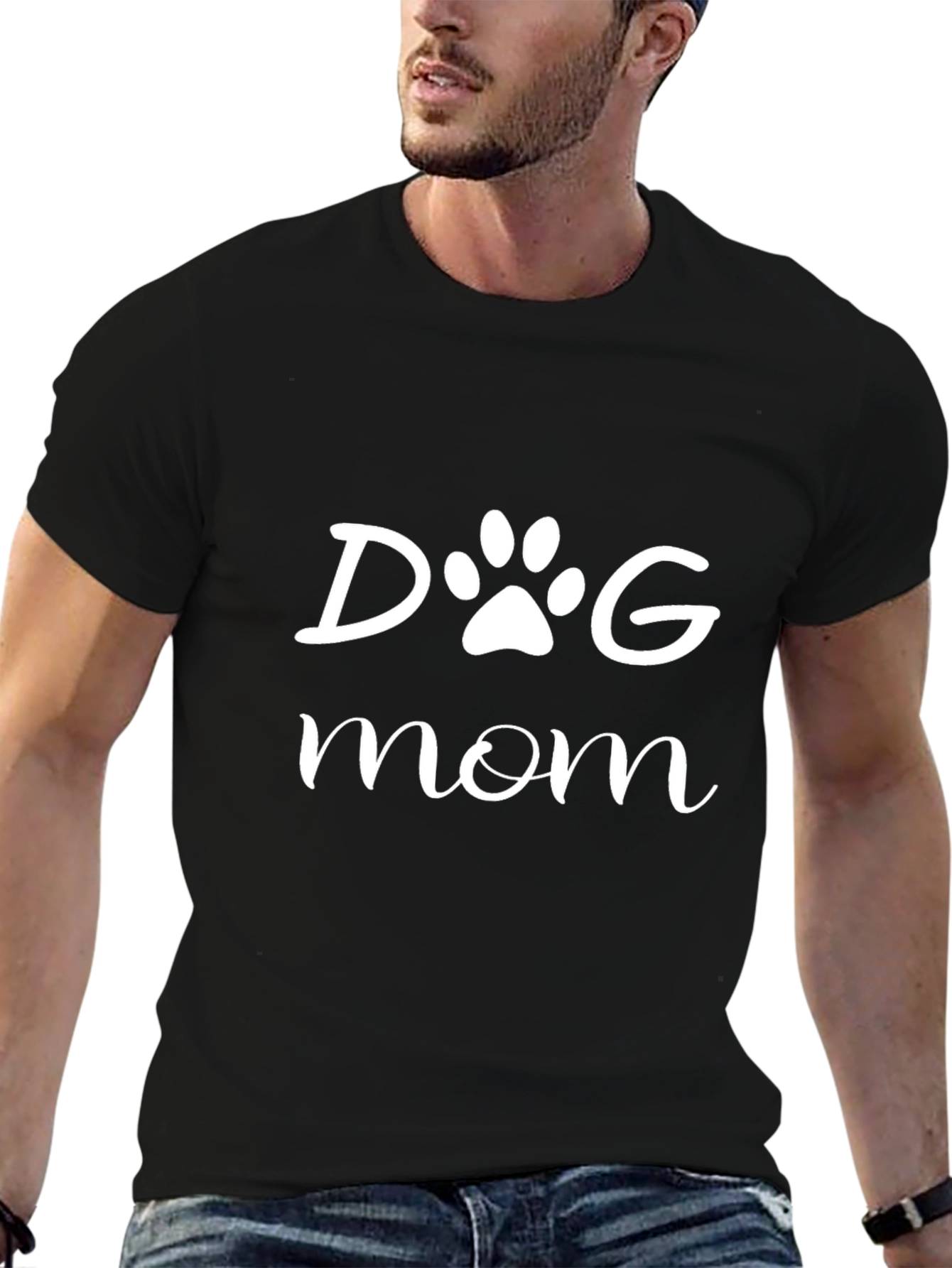 Dog Mom Tee - Cute Paw Print Design