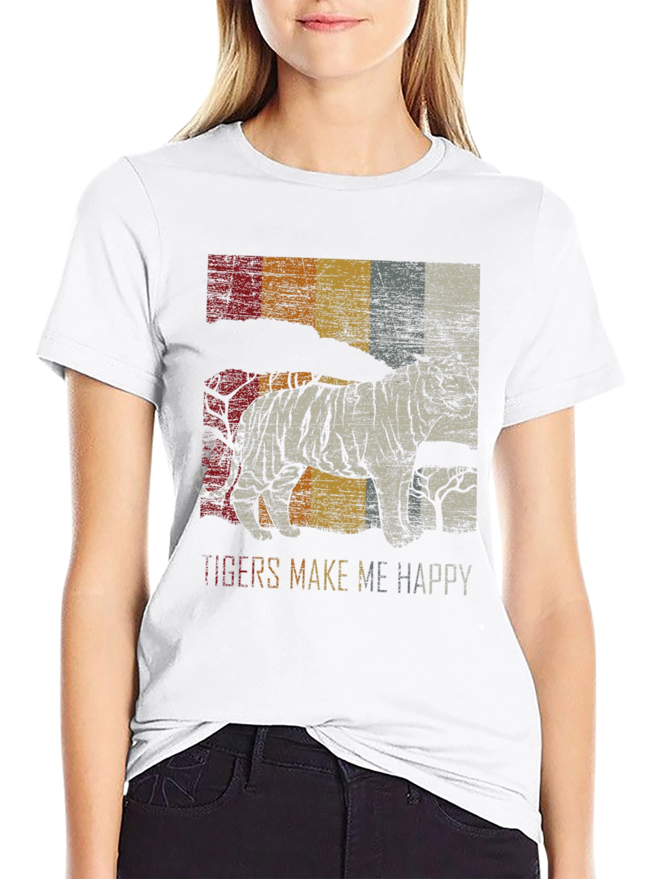 Retro Tiger Graphic T-Shirt - Mens Black Tee
