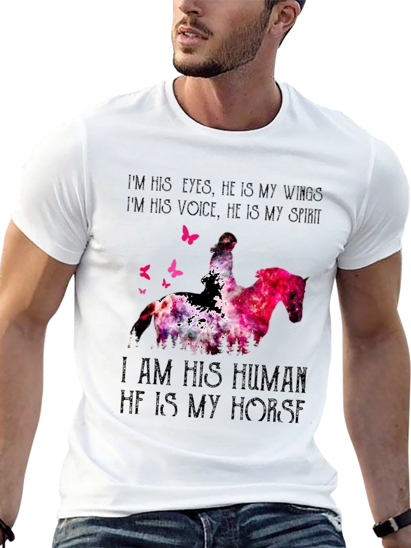 Horse Lover T-Shirt - I Am His Human