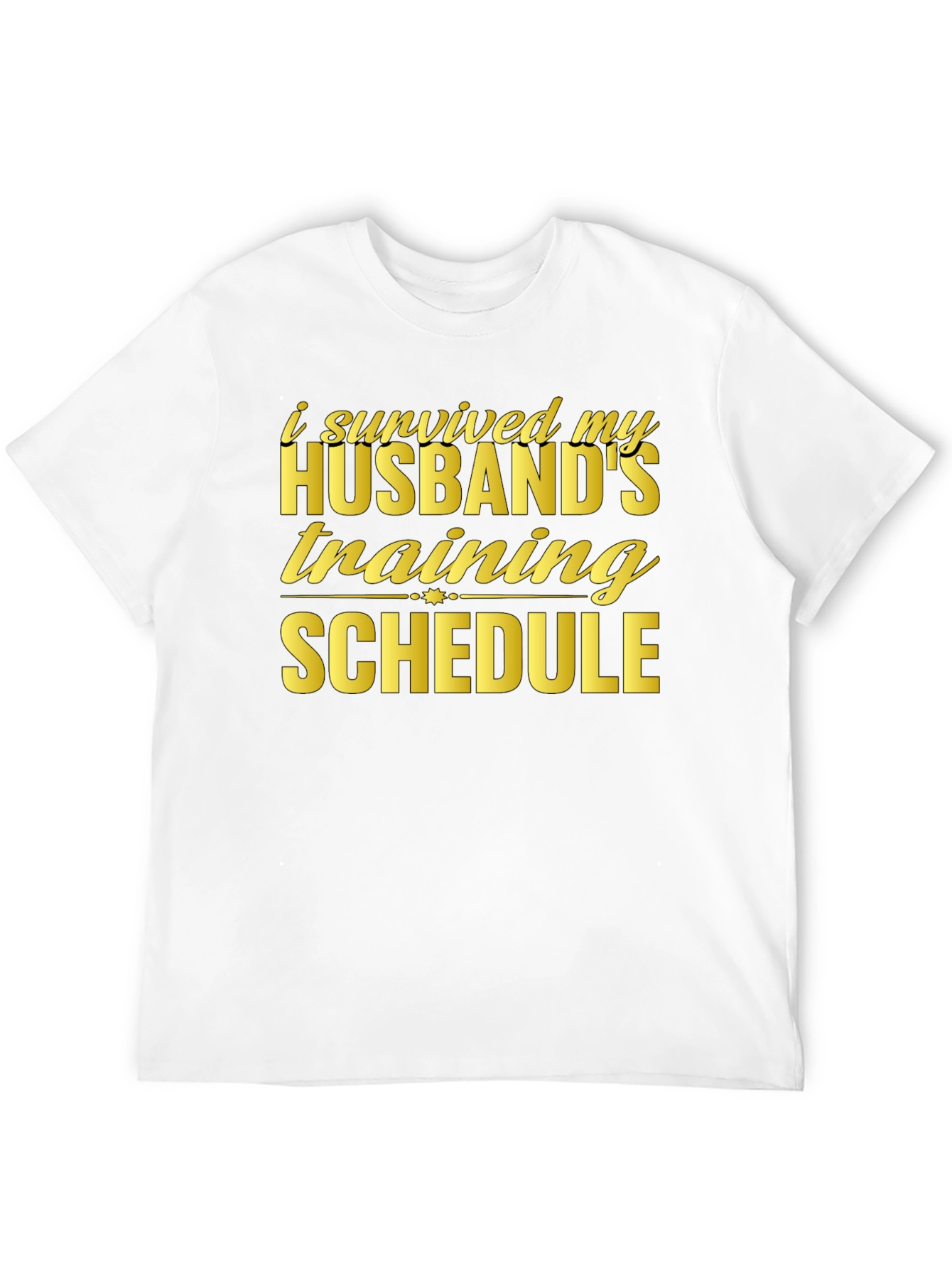 Humorous I Survived Husband Training Black T-Shirt