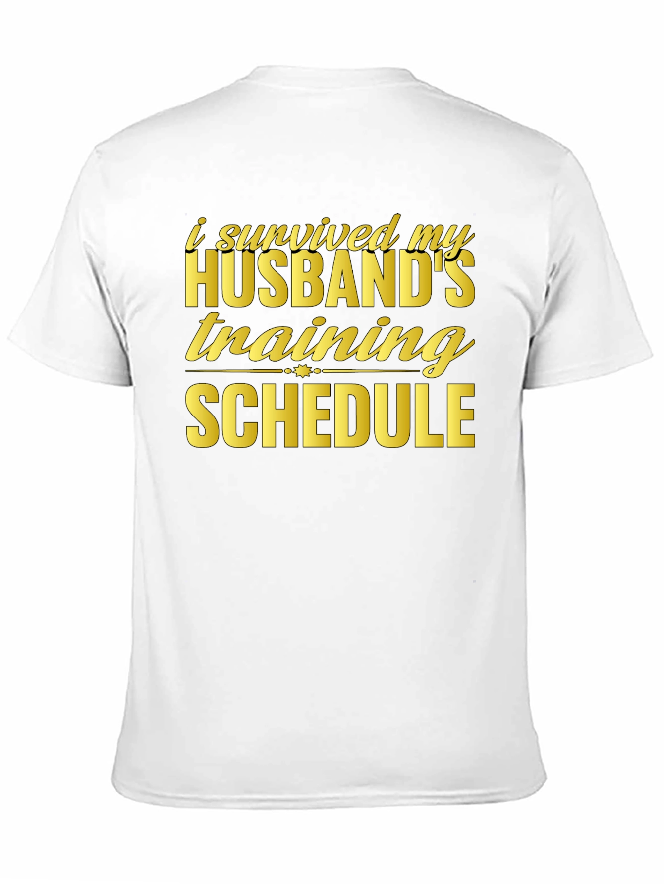Humorous I Survived Husband Training Black T-Shirt