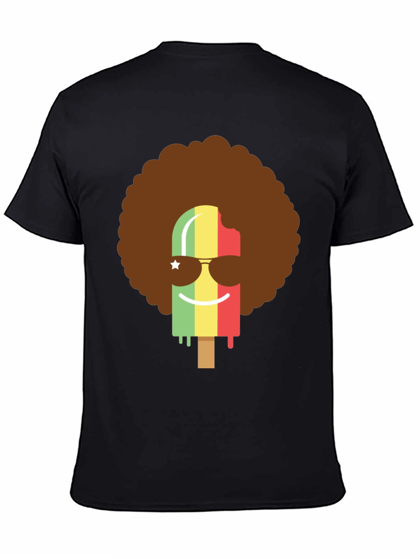Funky Popsicle Afro Graphic Tee - Black