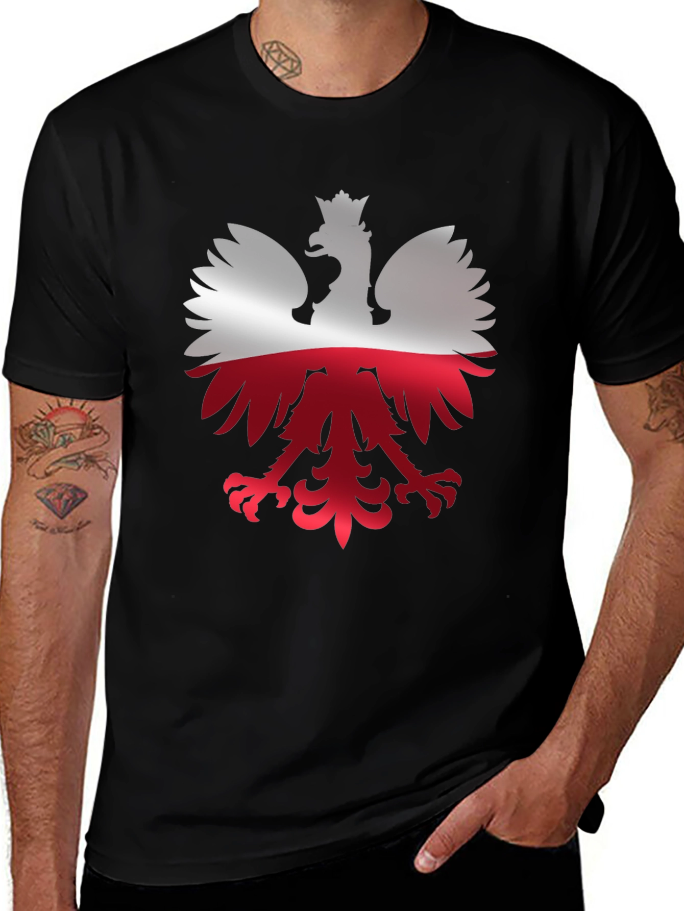 Polish Eagle Flag Graphic T-Shirt - Patriotic Pride