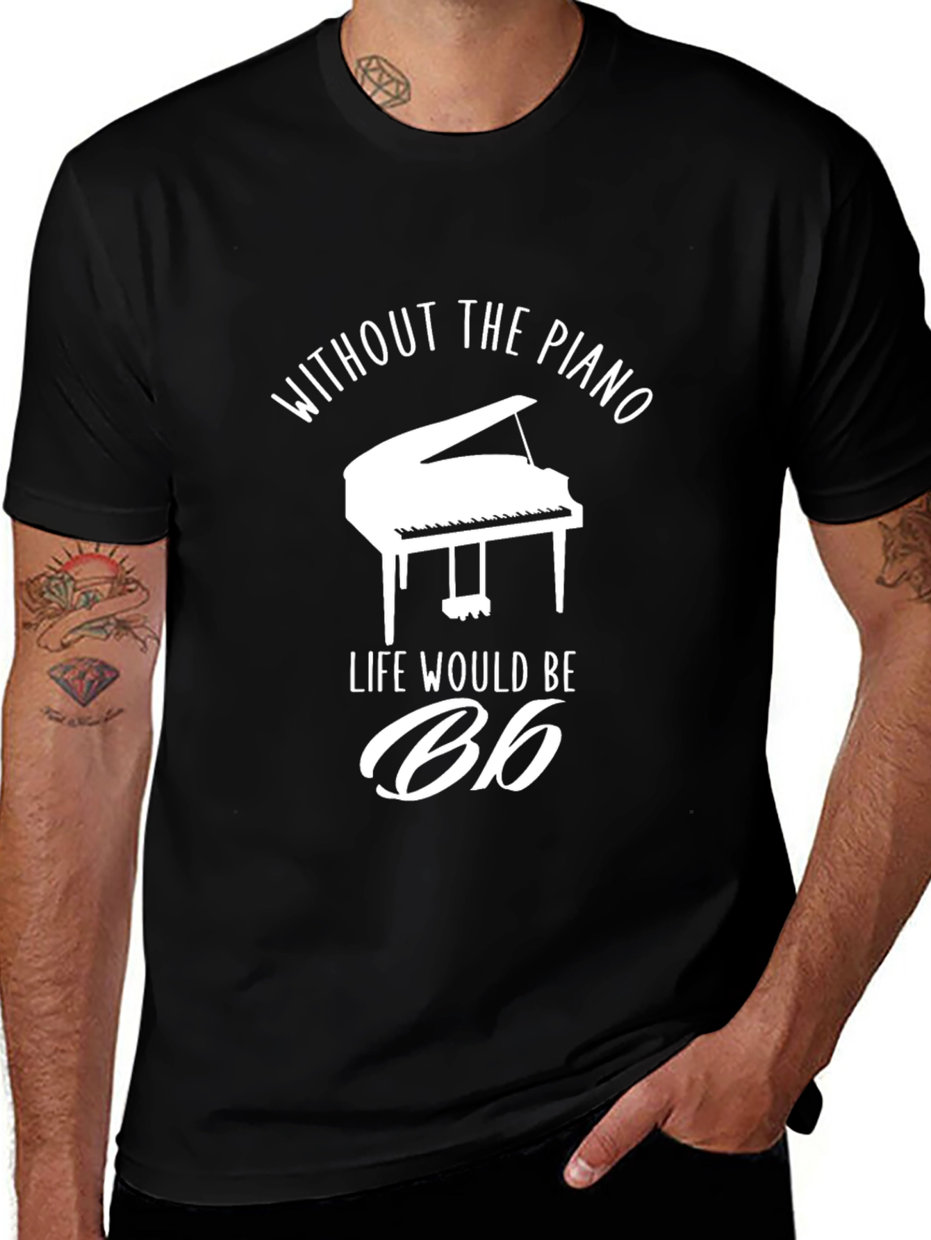 Piano Life Mens Black T-Shirt