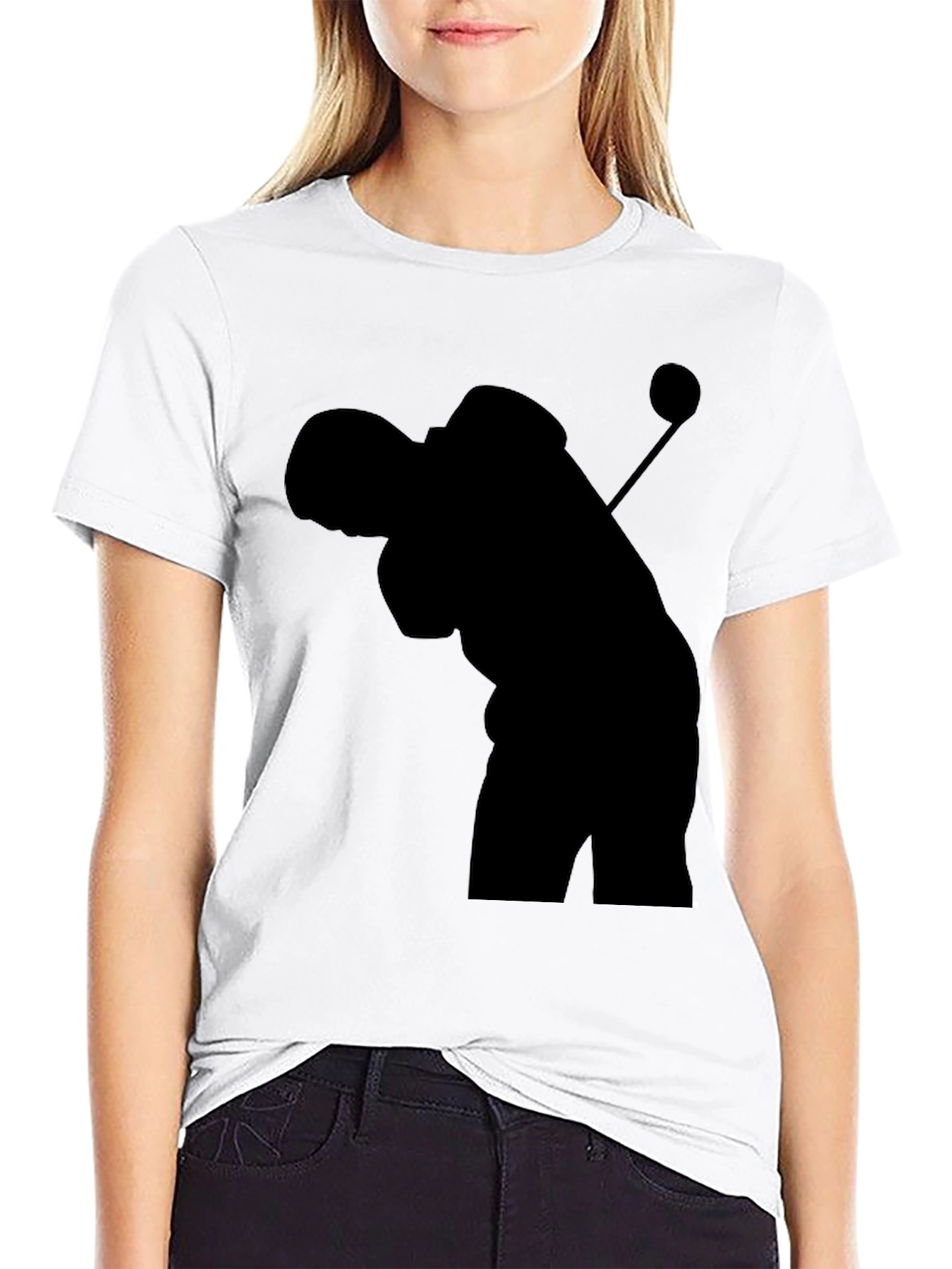 Golfer Silhouette Tee - Black Graphic T-Shirt