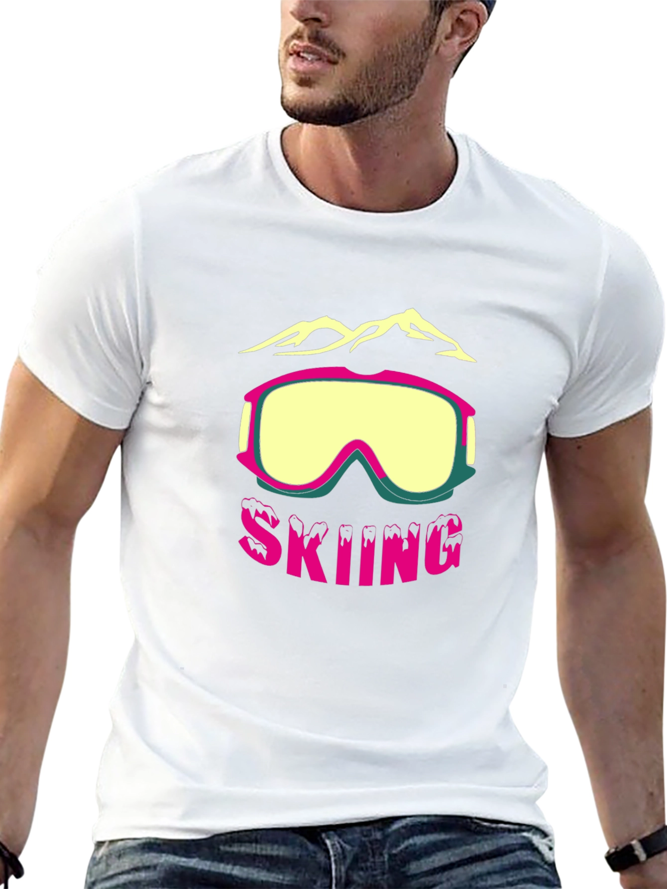 Skiing Graphic Tee - Mountain Goggles Design