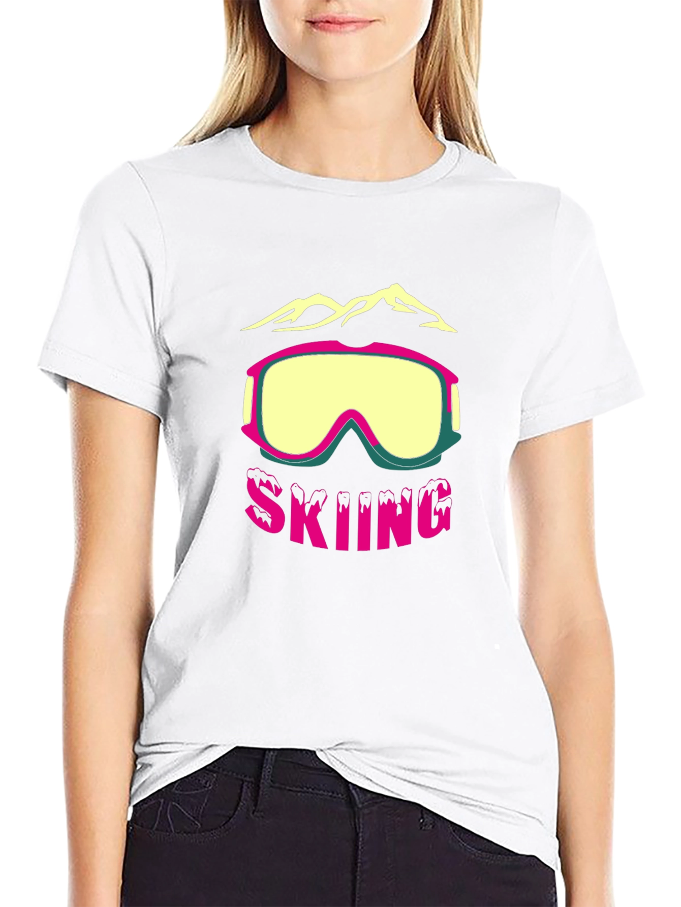 Skiing Graphic Tee - Mountain Goggles Design