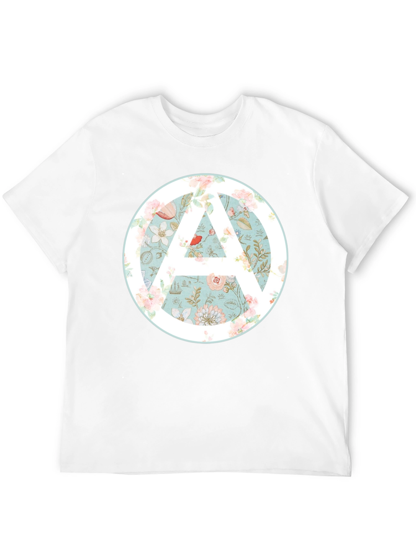 Floral Anarchy Symbol Graphic Black Tee