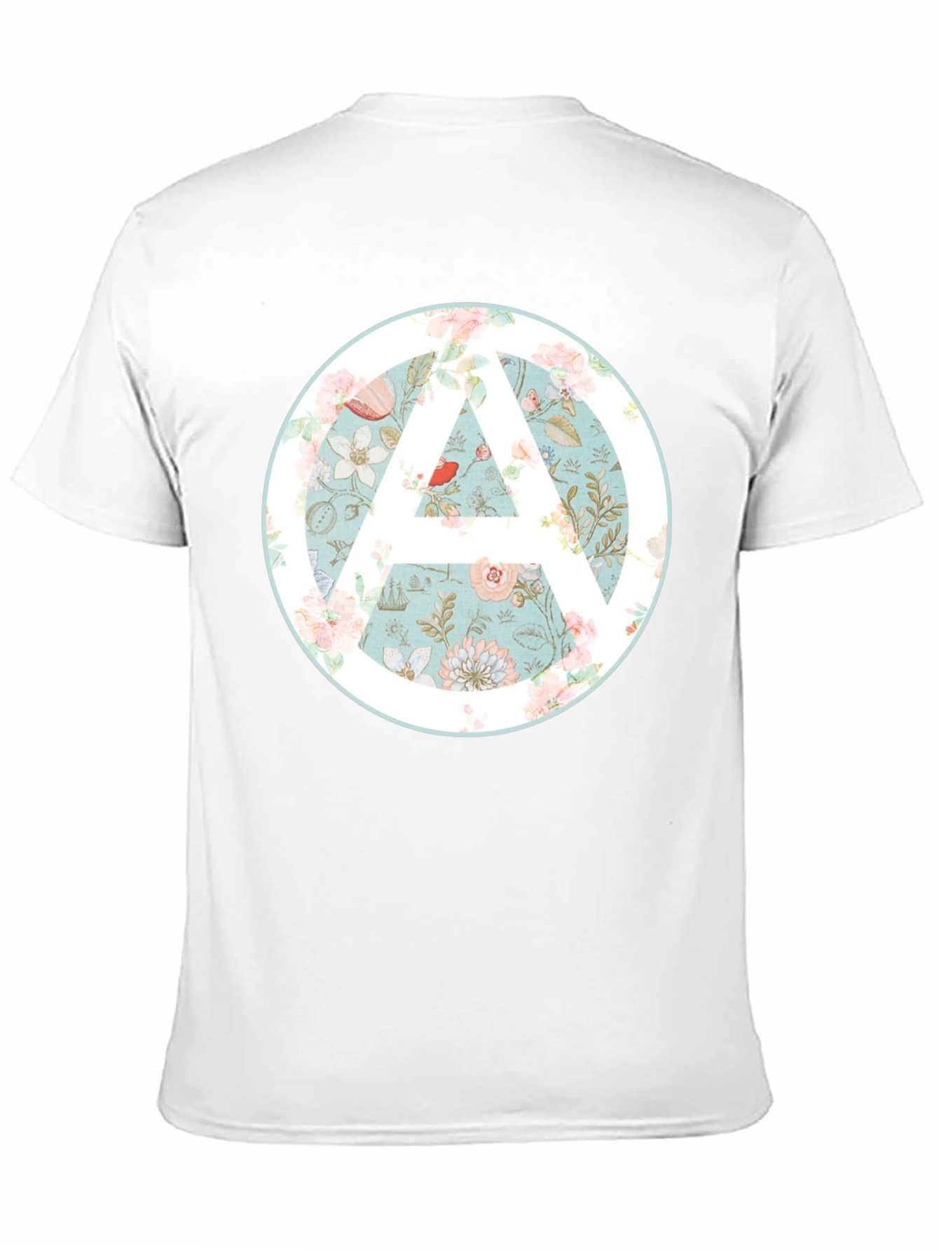 Floral Anarchy Symbol Graphic Black Tee