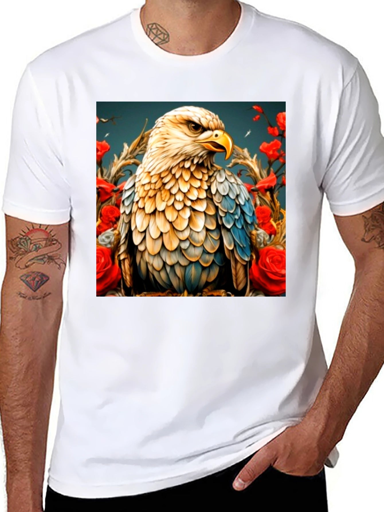 Eagle Art Graphic T-Shirt - Black