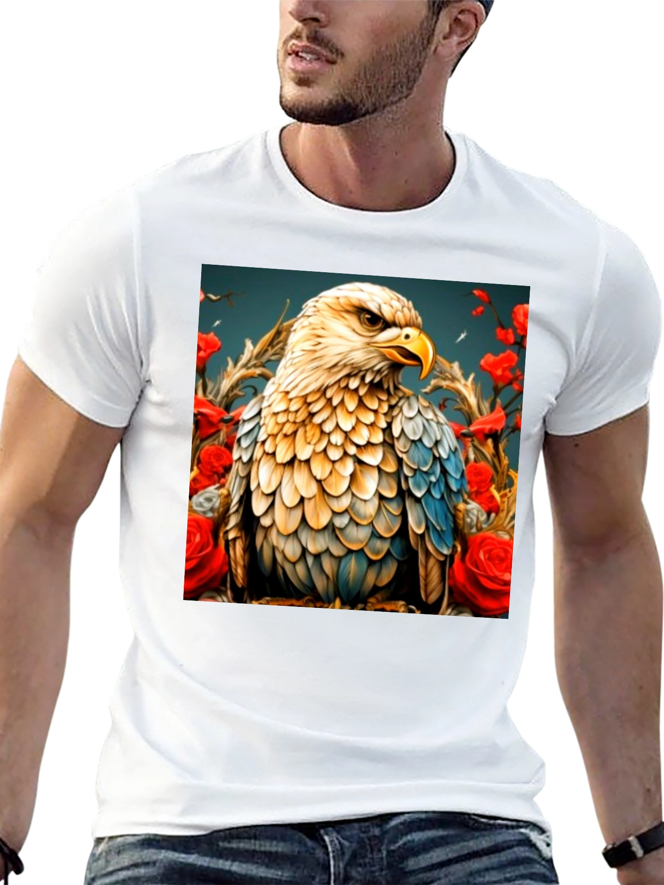 Eagle Art Graphic T-Shirt - Black