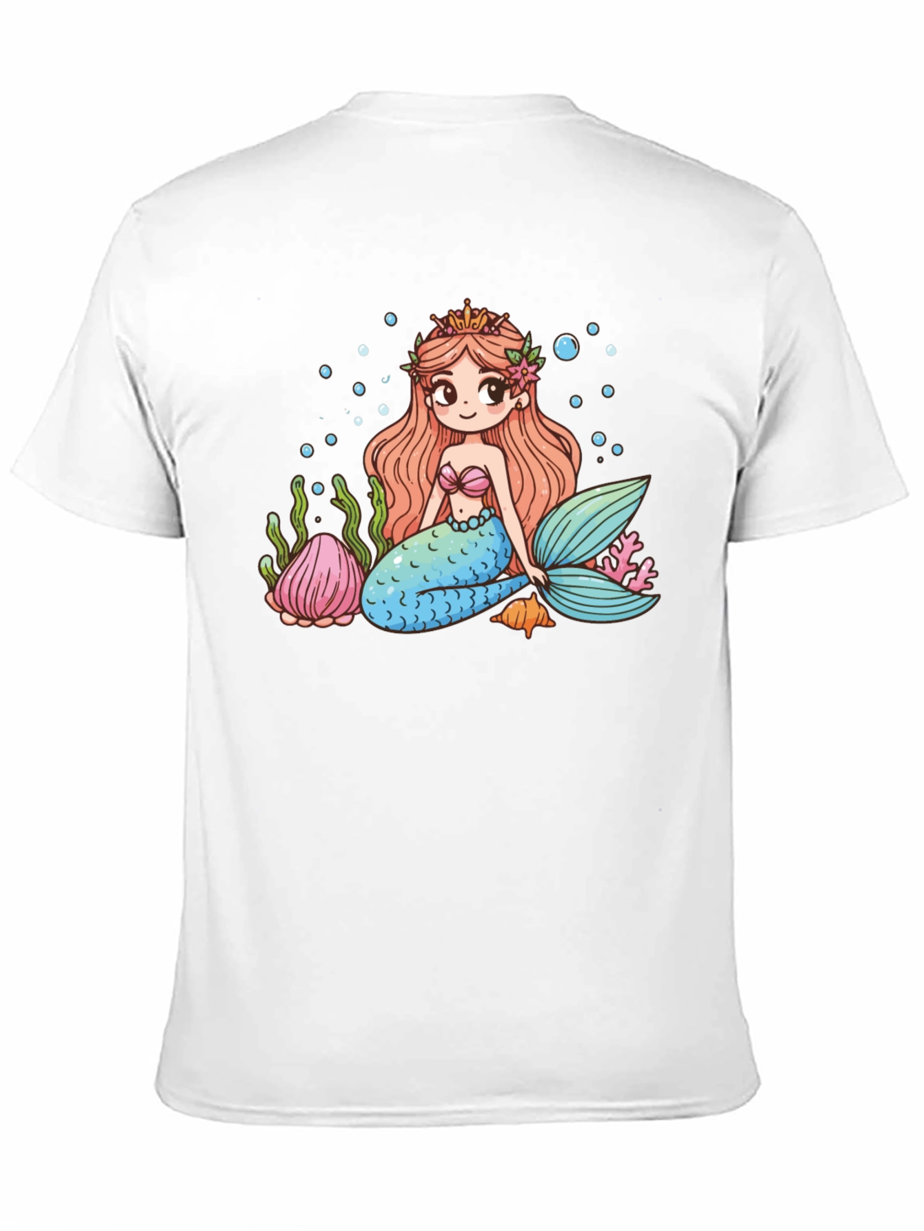 Mermaid Graphic Tee - Cute Cartoon Sea Life Design