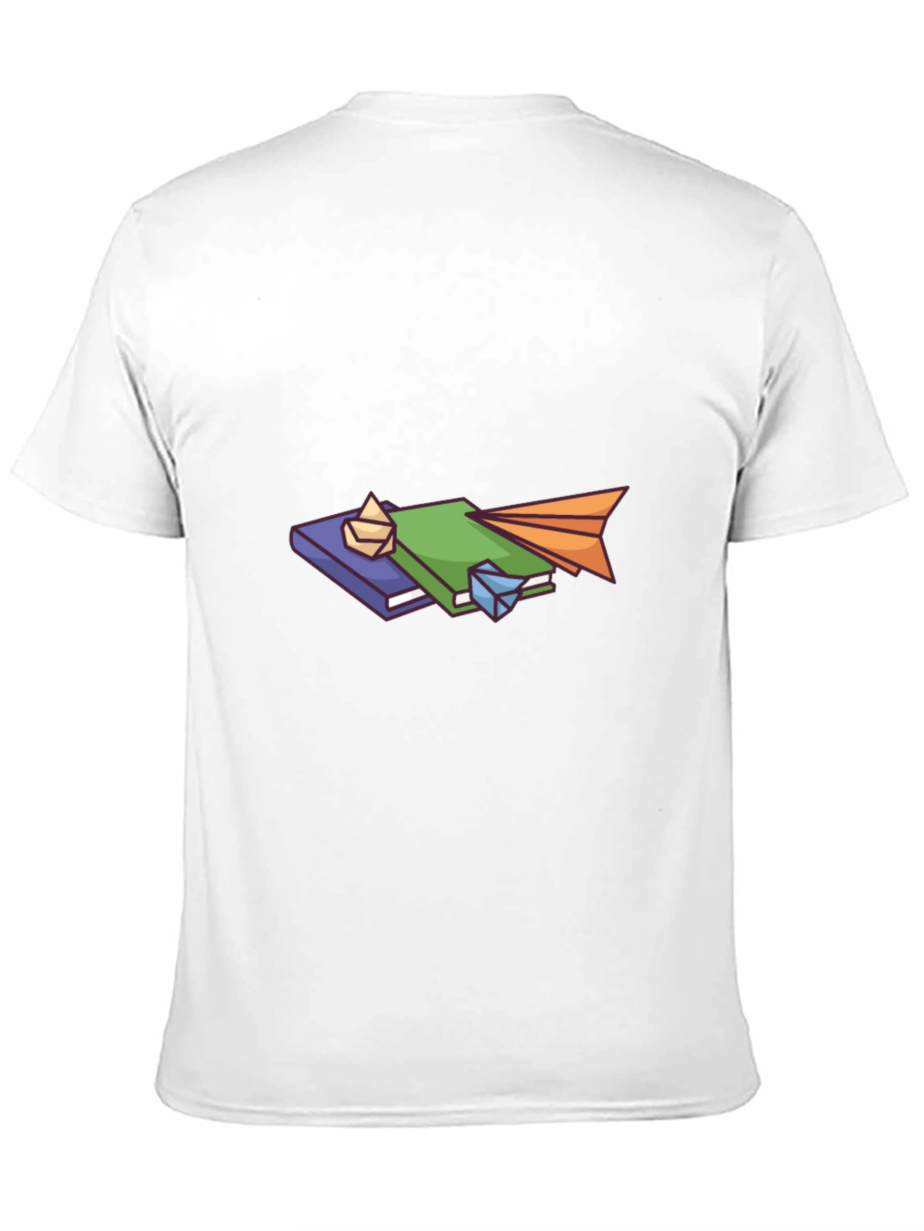 Book Stack Graphic Tee - Black Cotton Comfort