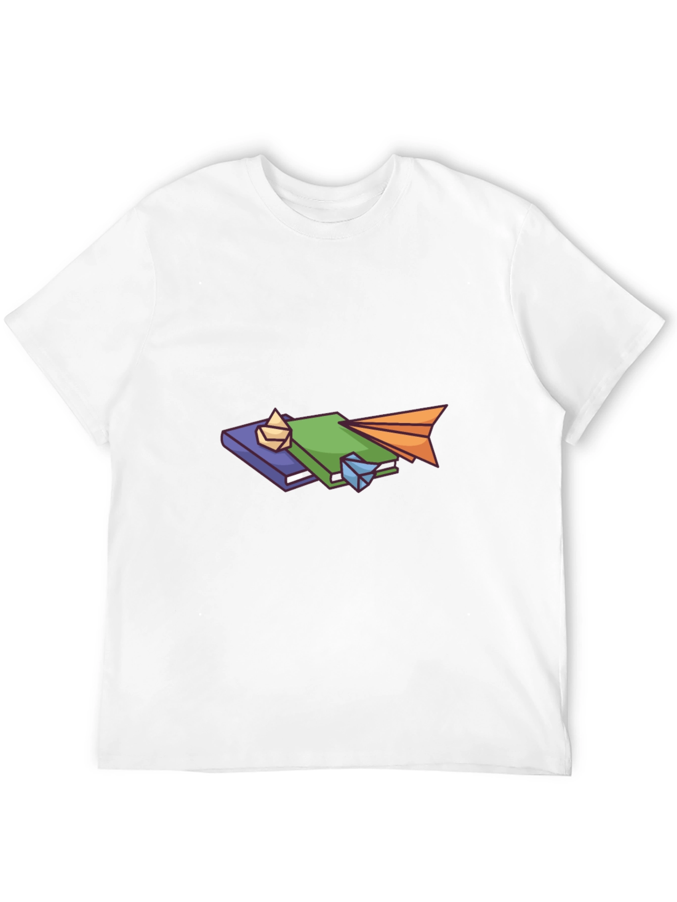 Book Stack Graphic Tee - Black Cotton Comfort