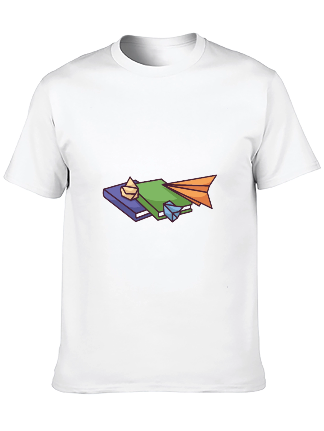 Book Stack Graphic Tee - Black Cotton Comfort