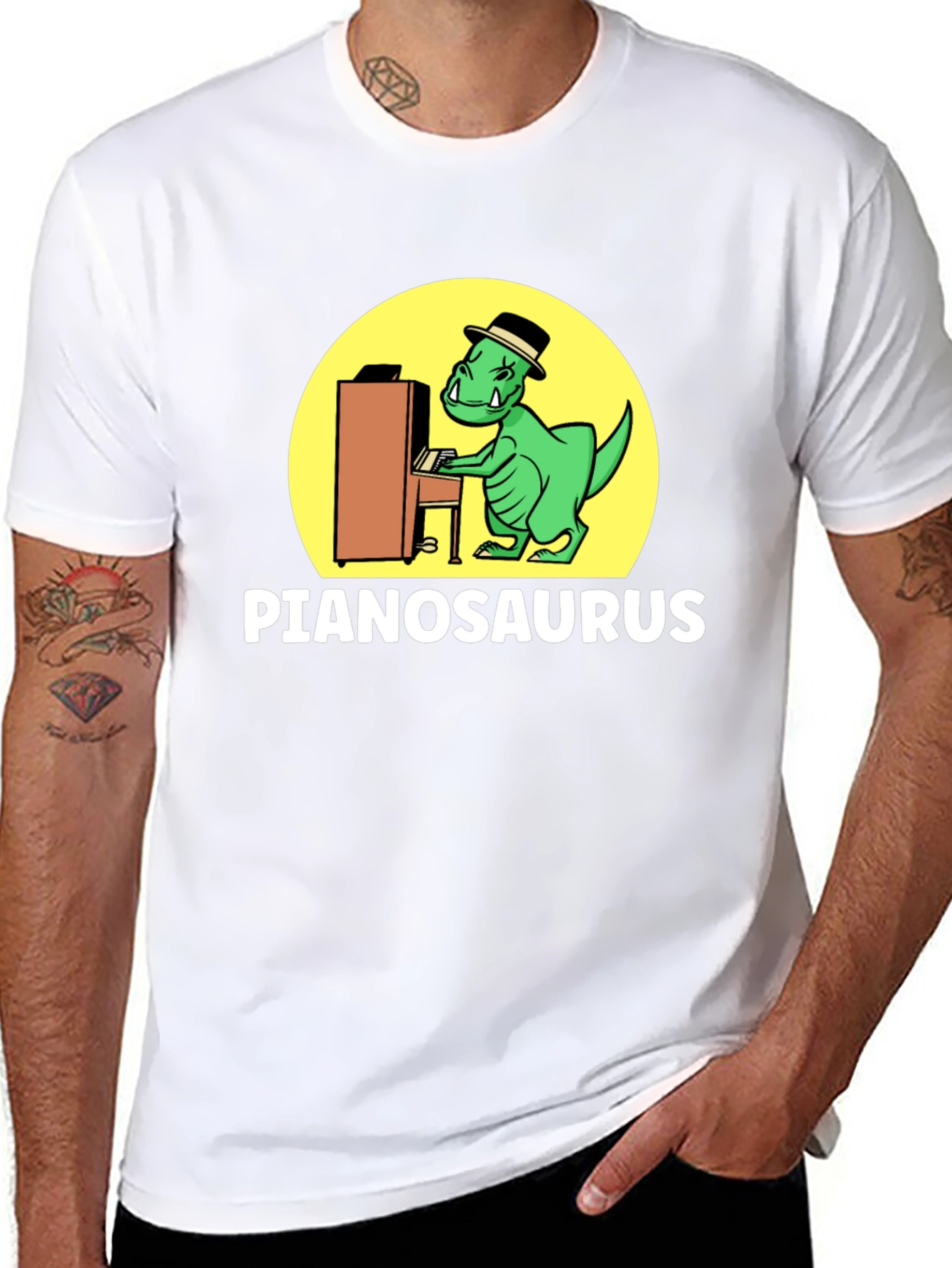 Pianosaurus T-Shirt - Cool Dino Musician