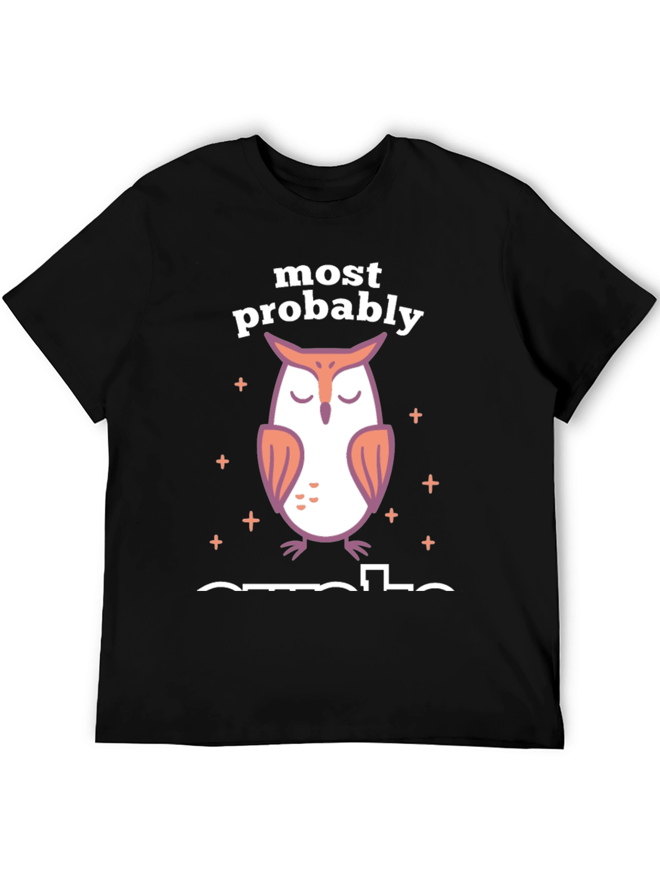 Most Probably Asleep Owl Graphic T-Shirt