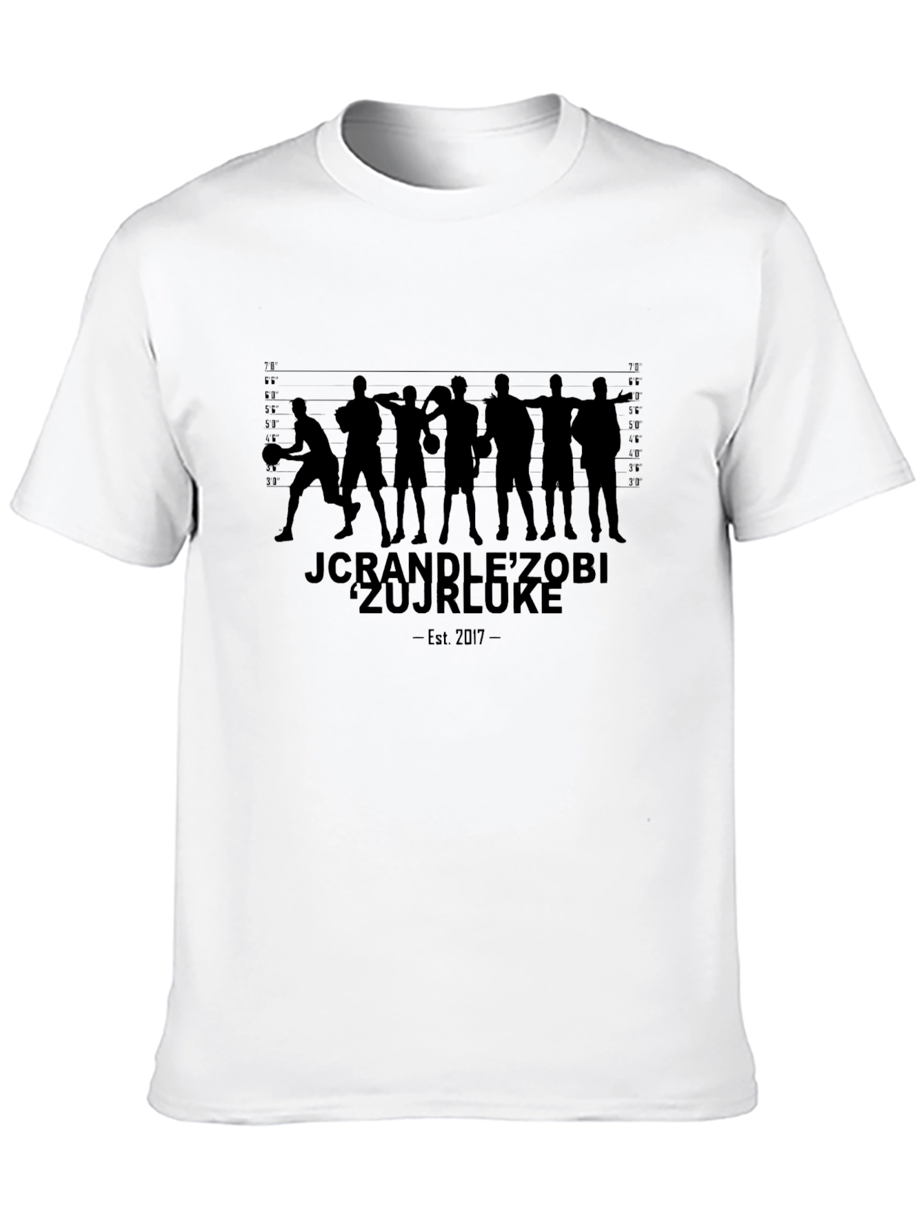 Black T-Shirt with Basketball Player Silhouette Design