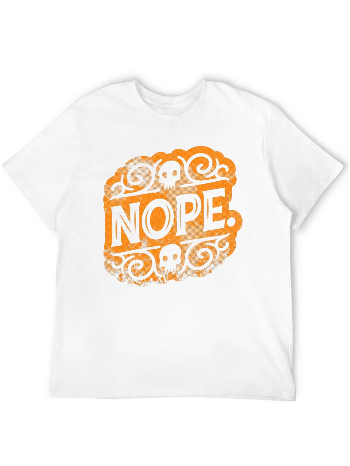 Nope Skull Graphic T-Shirt - Black Crew Neck Tee