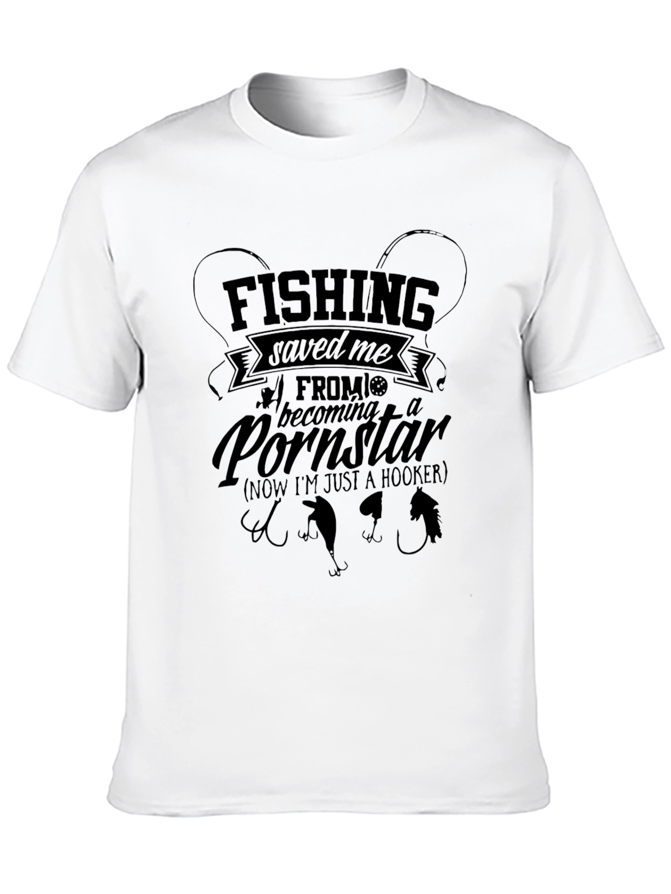 Fishing Saved Me Funny Graphic T-Shirt