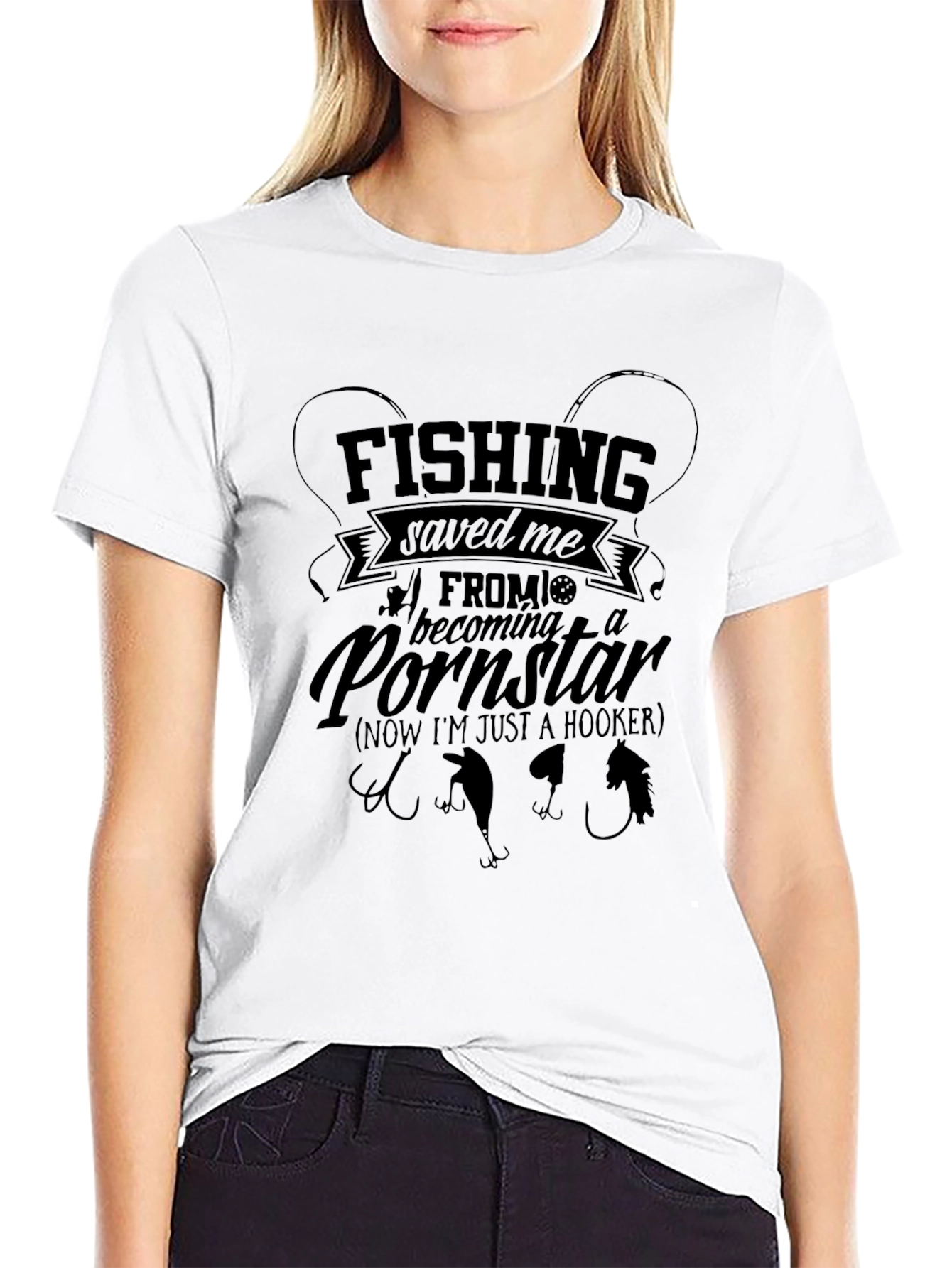 Fishing Saved Me Funny Graphic T-Shirt