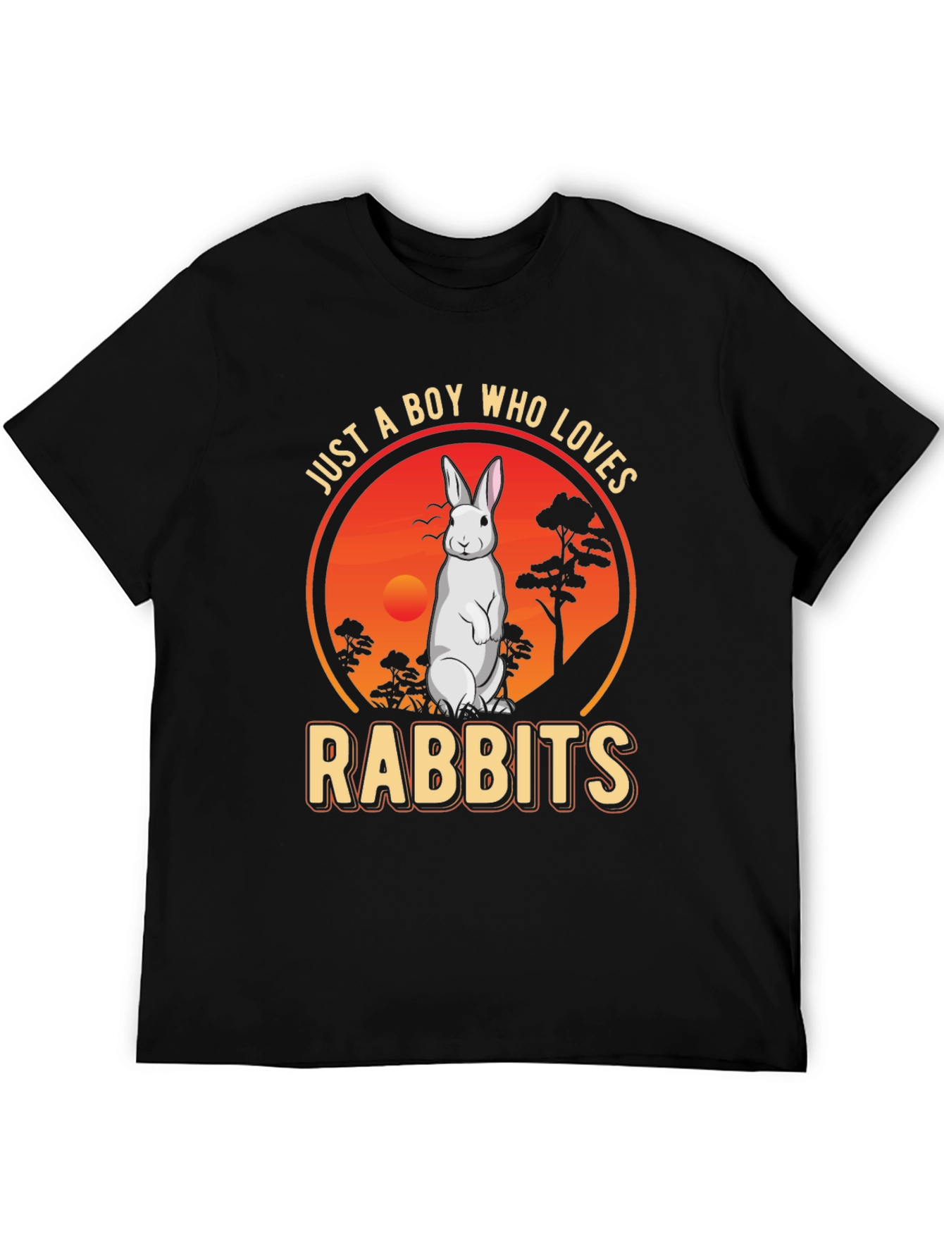 Boy Who Loves Rabbits Graphic T-Shirt