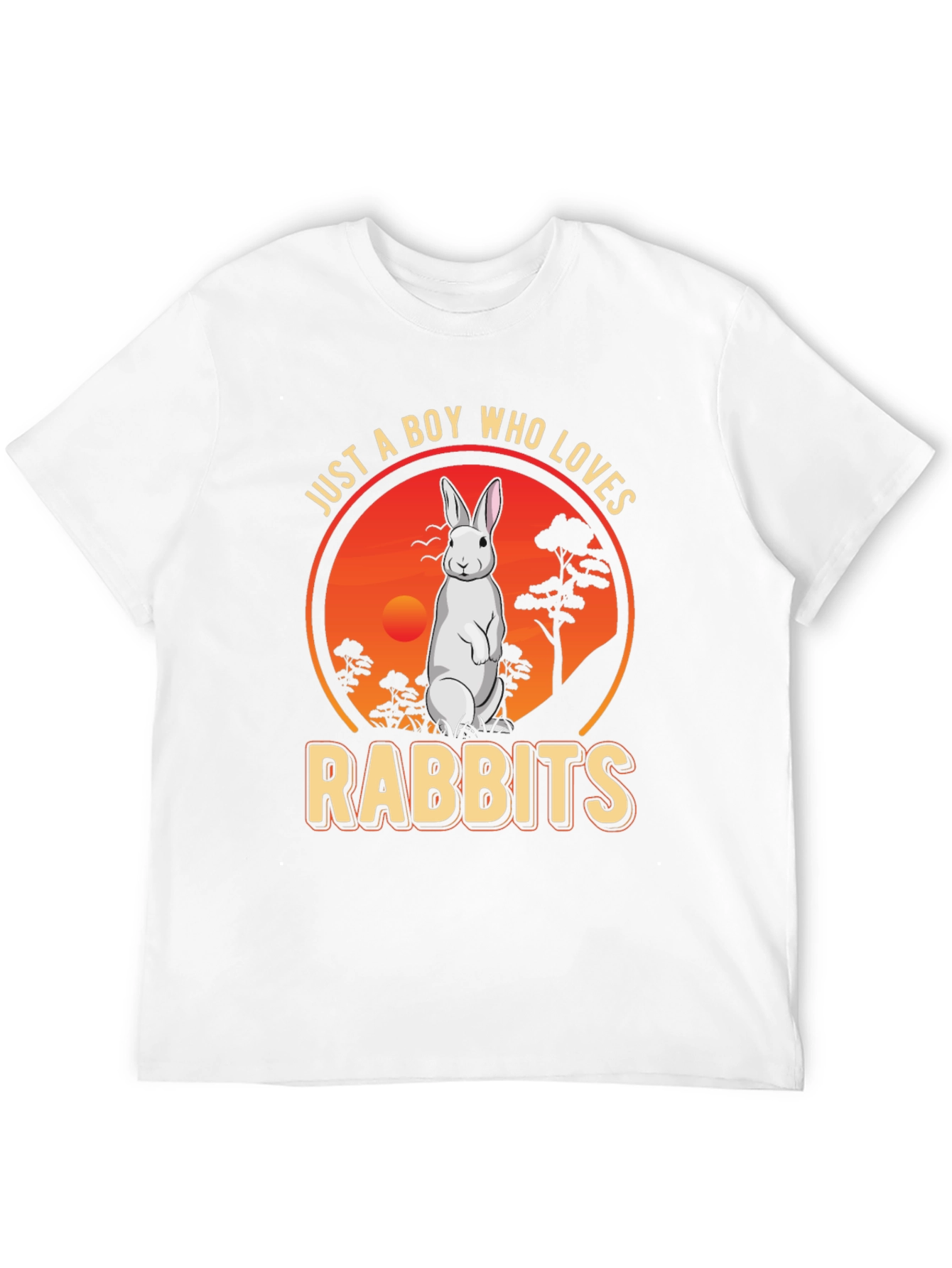 Boy Who Loves Rabbits Graphic T-Shirt