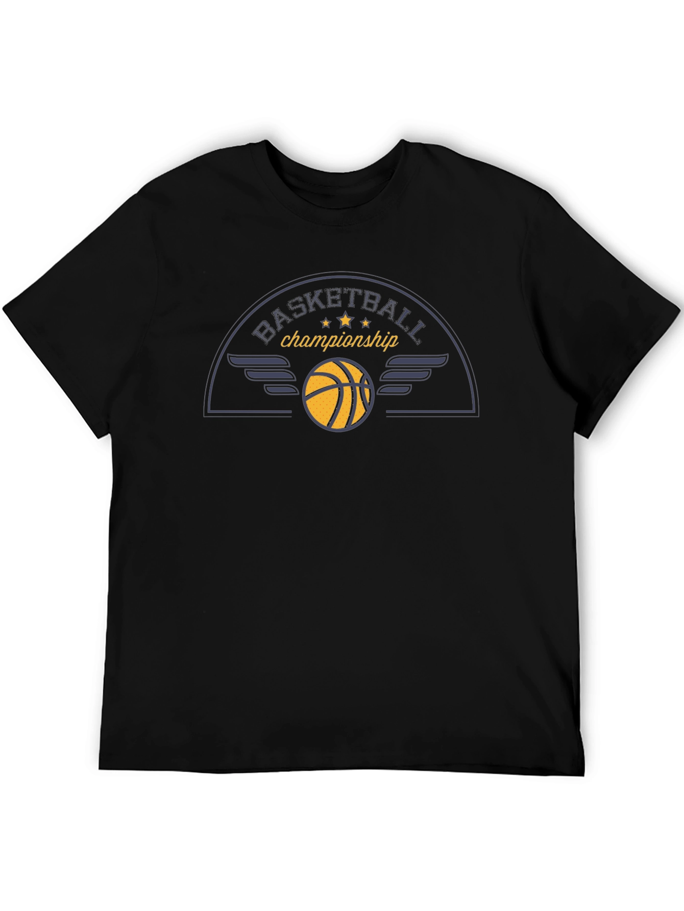 Basketball Championship Black Graphic Tee