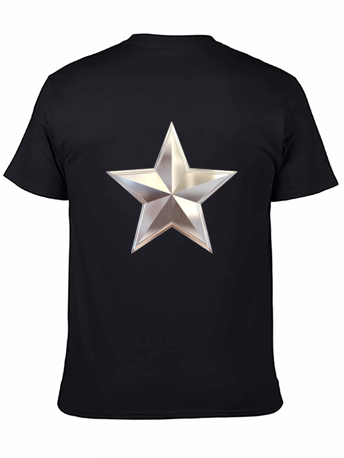 Bold Star Graphic Tee - Mens Black Cotton T-Shirt
