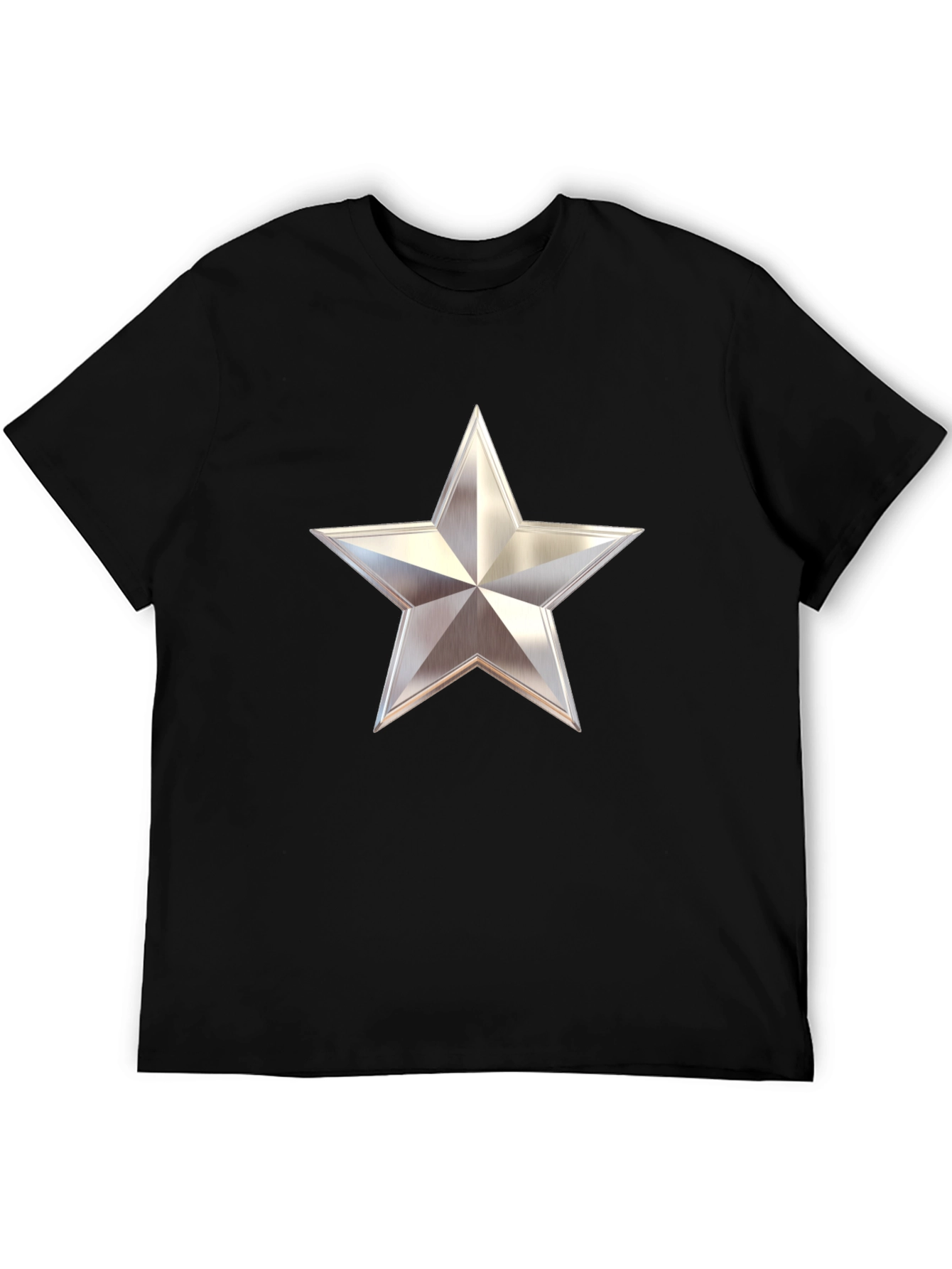 Bold Star Graphic Tee - Mens Black Cotton T-Shirt