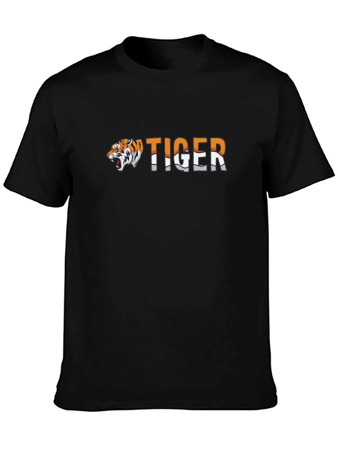 Tiger Graphic T-Shirt - Black Crew Neck
