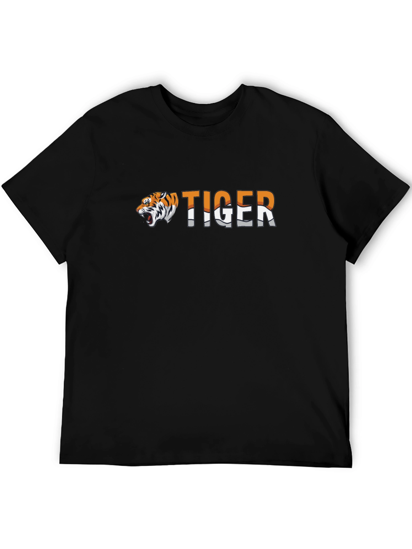 Tiger Graphic T-Shirt - Black Crew Neck